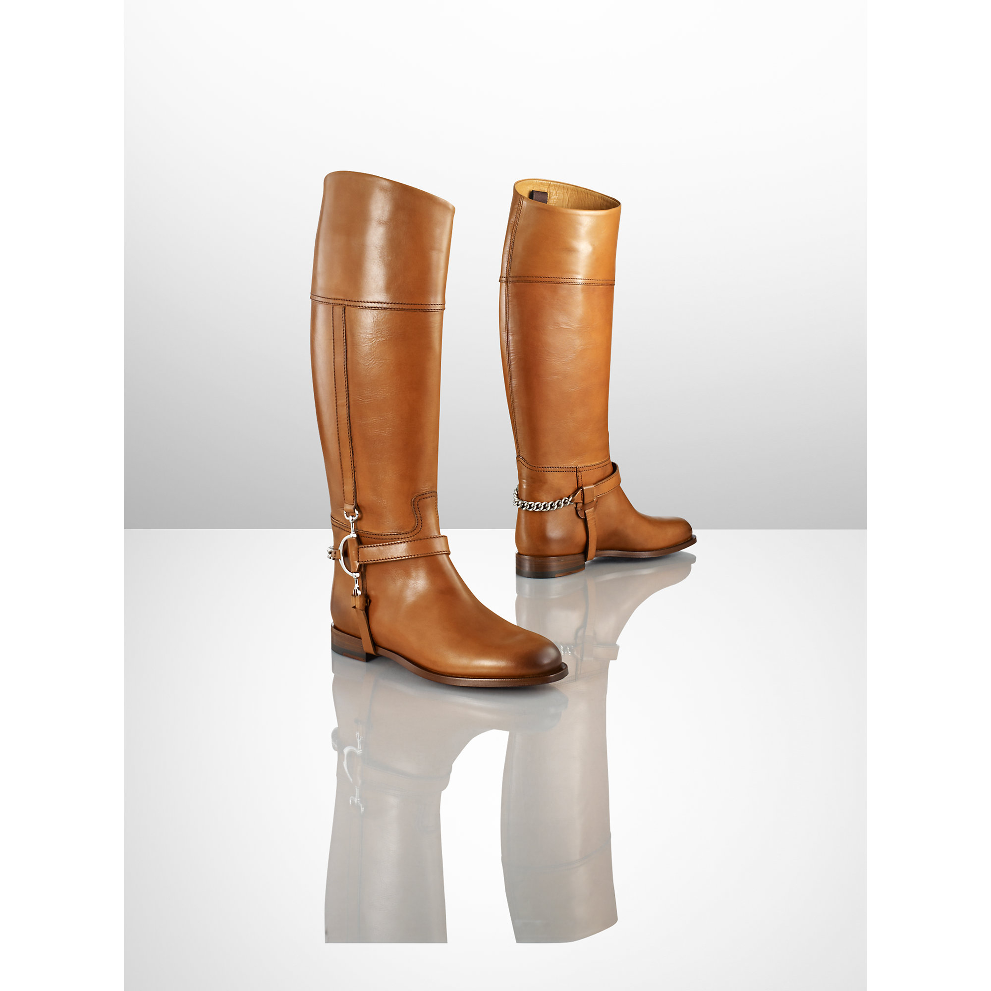 ralph lauren riding boots brown