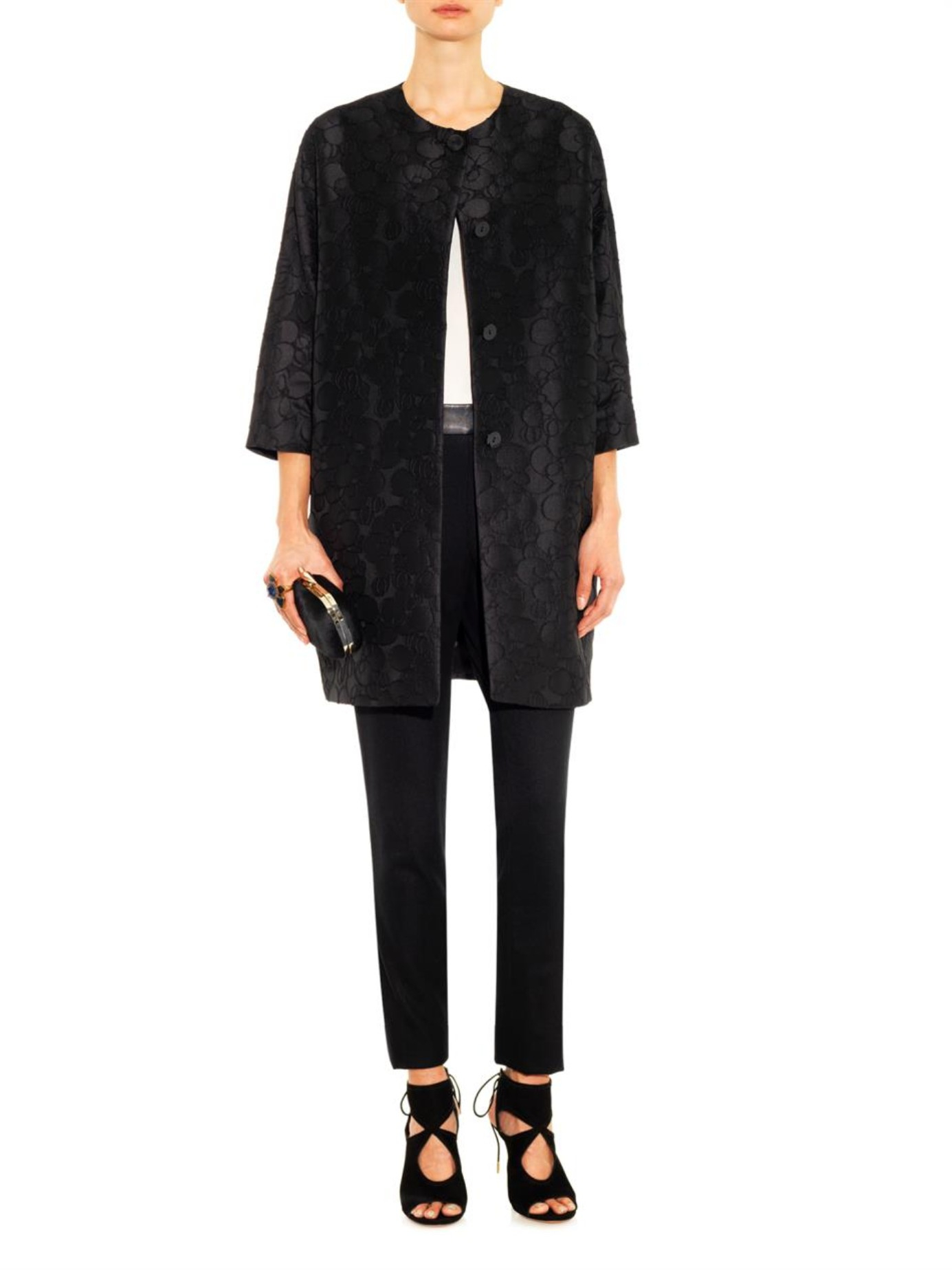 max mara studio black pegaso coat product 4 355981675 normal