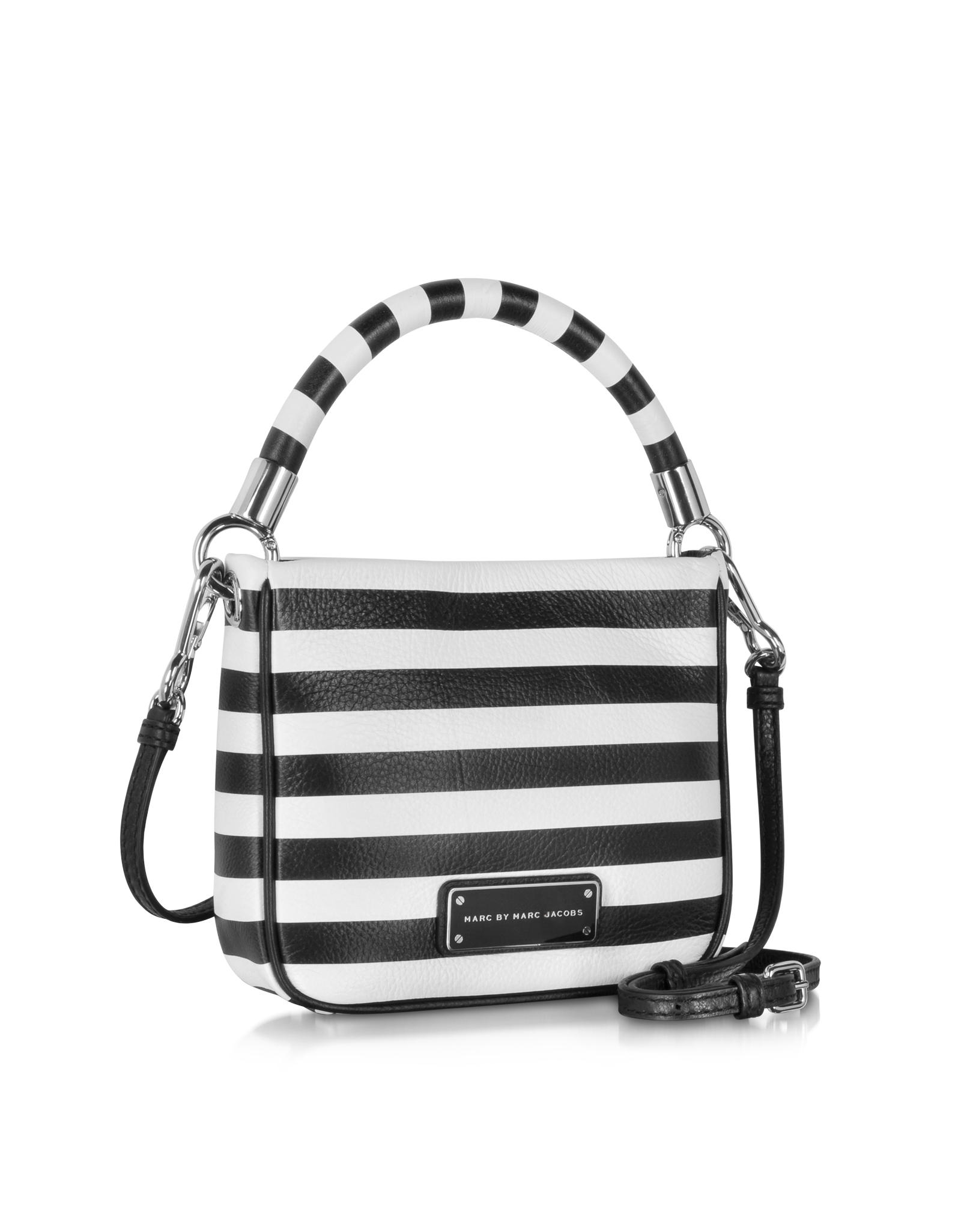 Lyst - Marc By Marc Jacobs Too Hot To Handle Hoctor Black and White Stripe Leather Crossbody Bag ...
