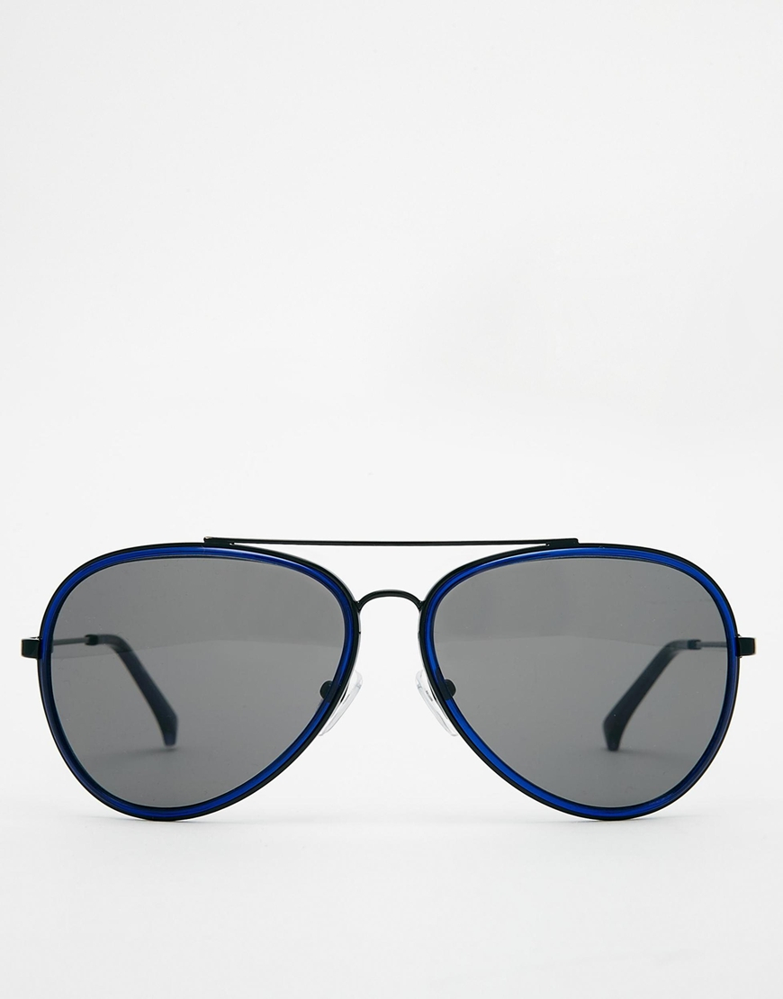 Calvin klein jeans Ck Jeans Aviator Sunglasses in Blue for Men | Lyst