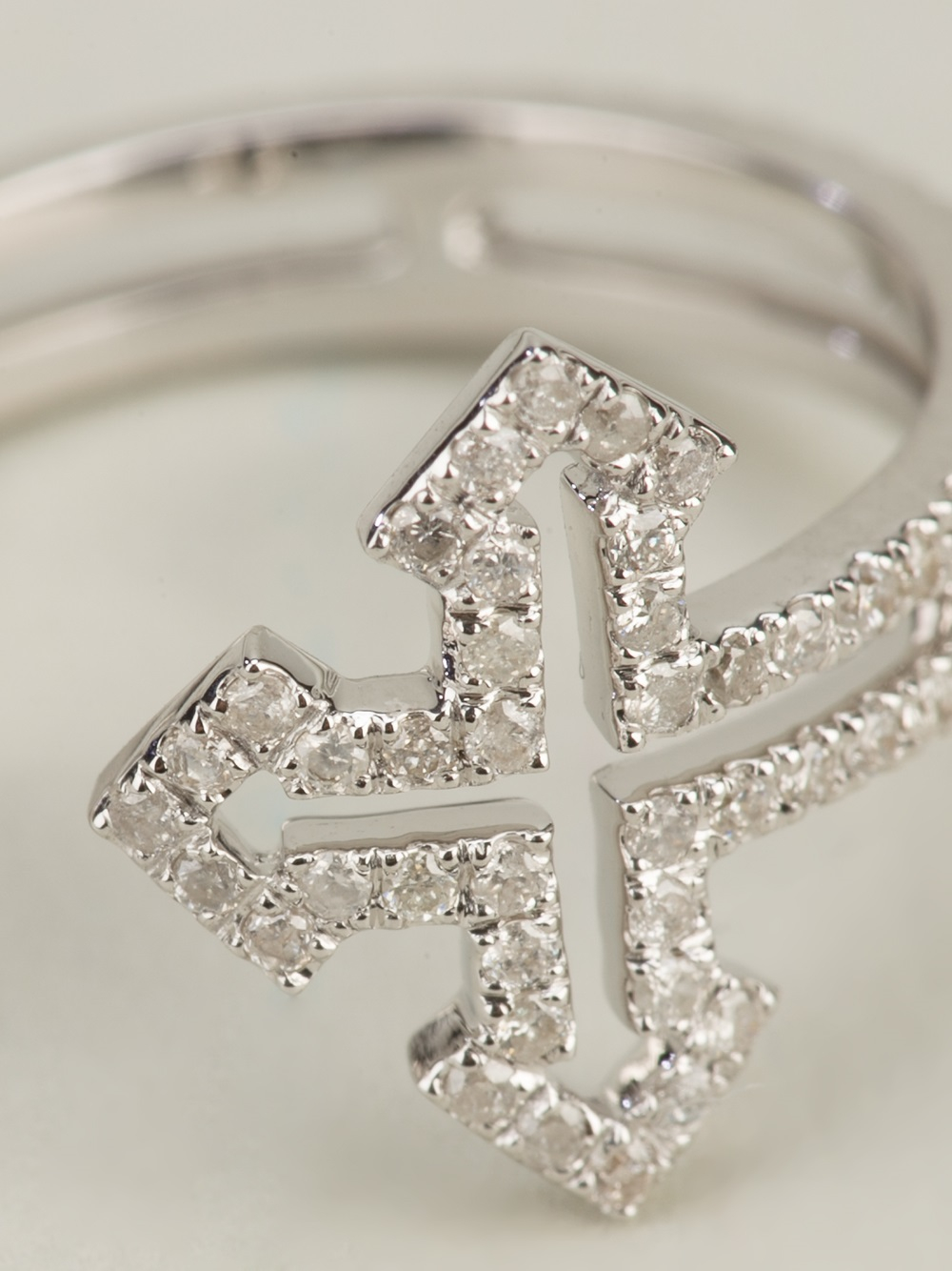 Elise dray Rolled Cross Ring in Metallic | Lyst