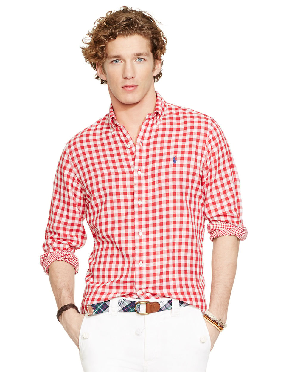 red and black ralph lauren shirt