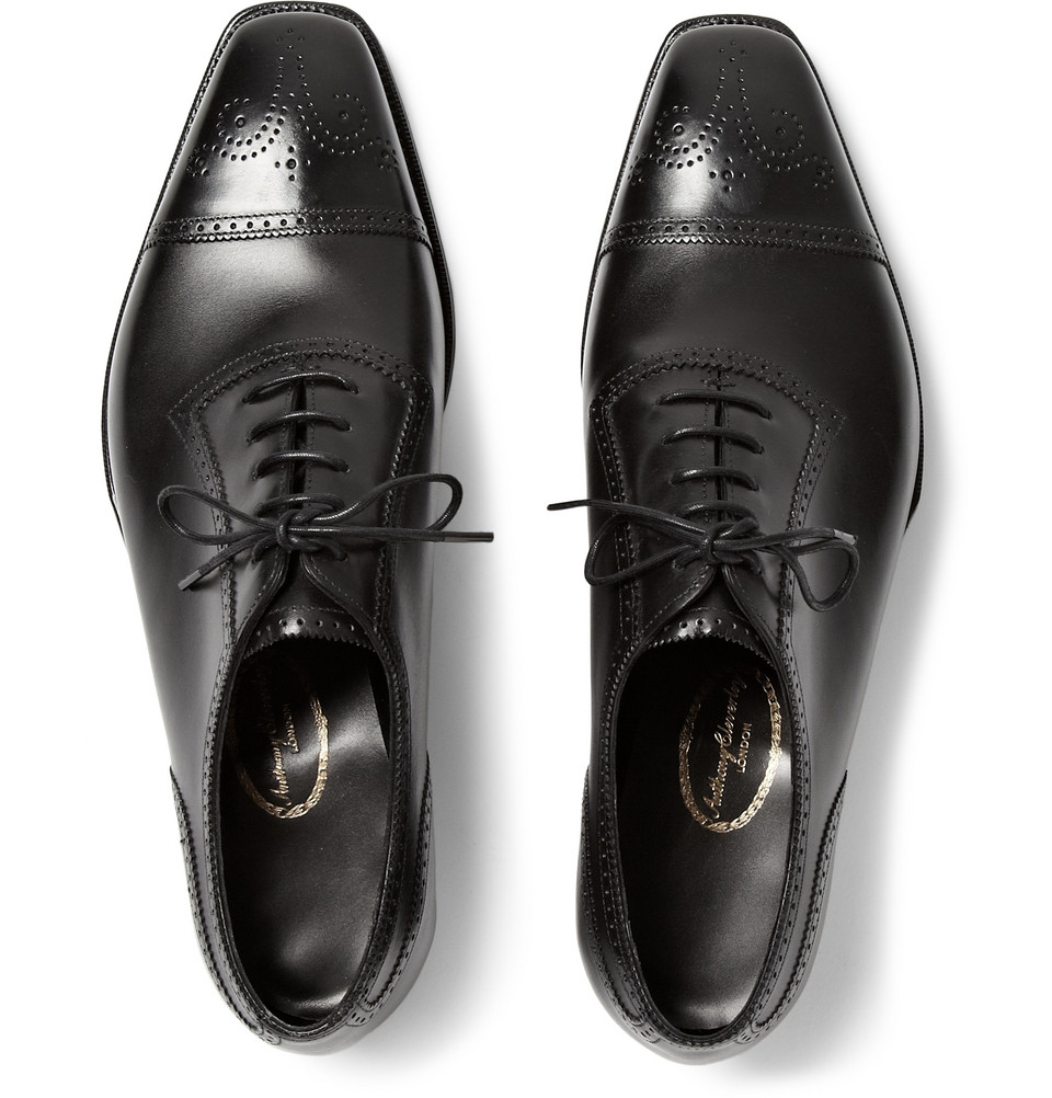 George Cleverley Anthony Churchill Leather Oxford Brogues in Black for ...