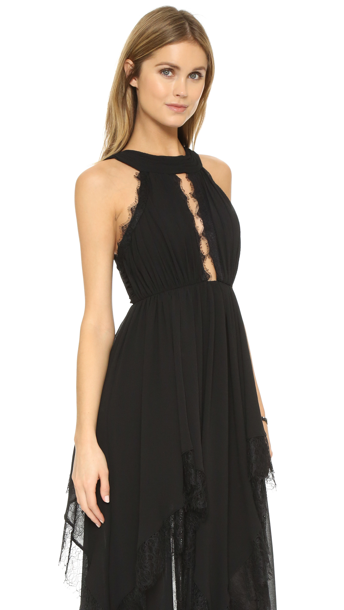 Lyst - Free People Ivory Tower Maxi Dress in Black