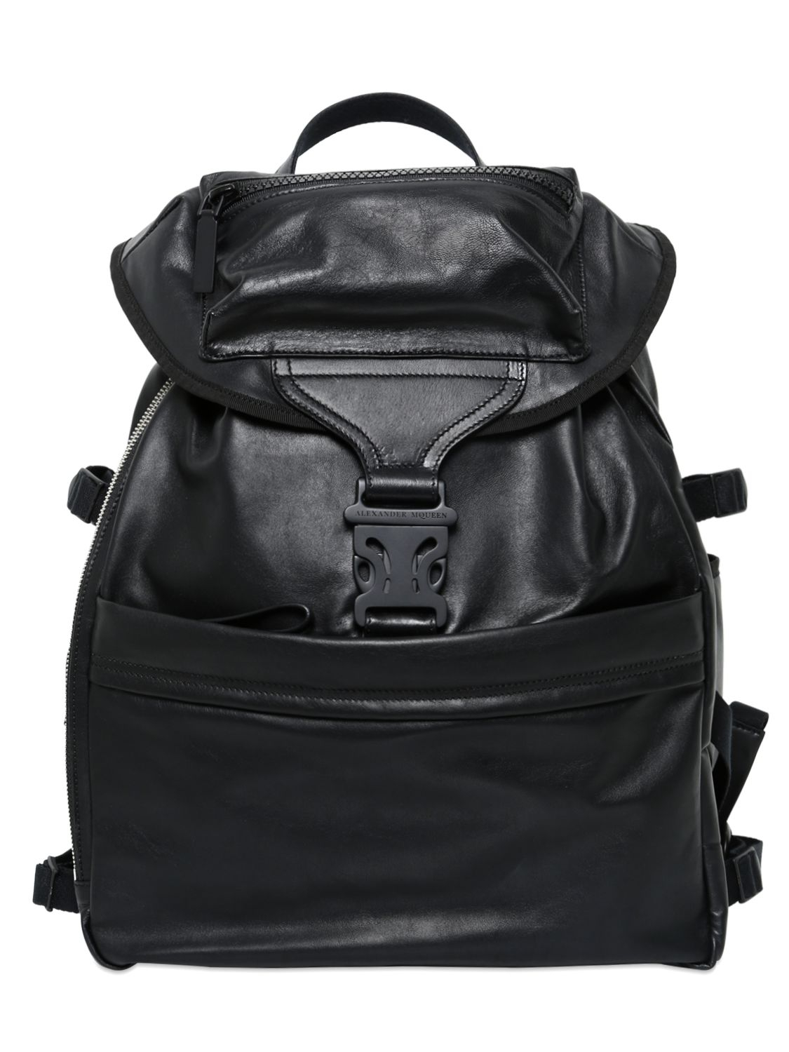 Alexander Mcqueen Leather Backpack in Black for Men - Lyst