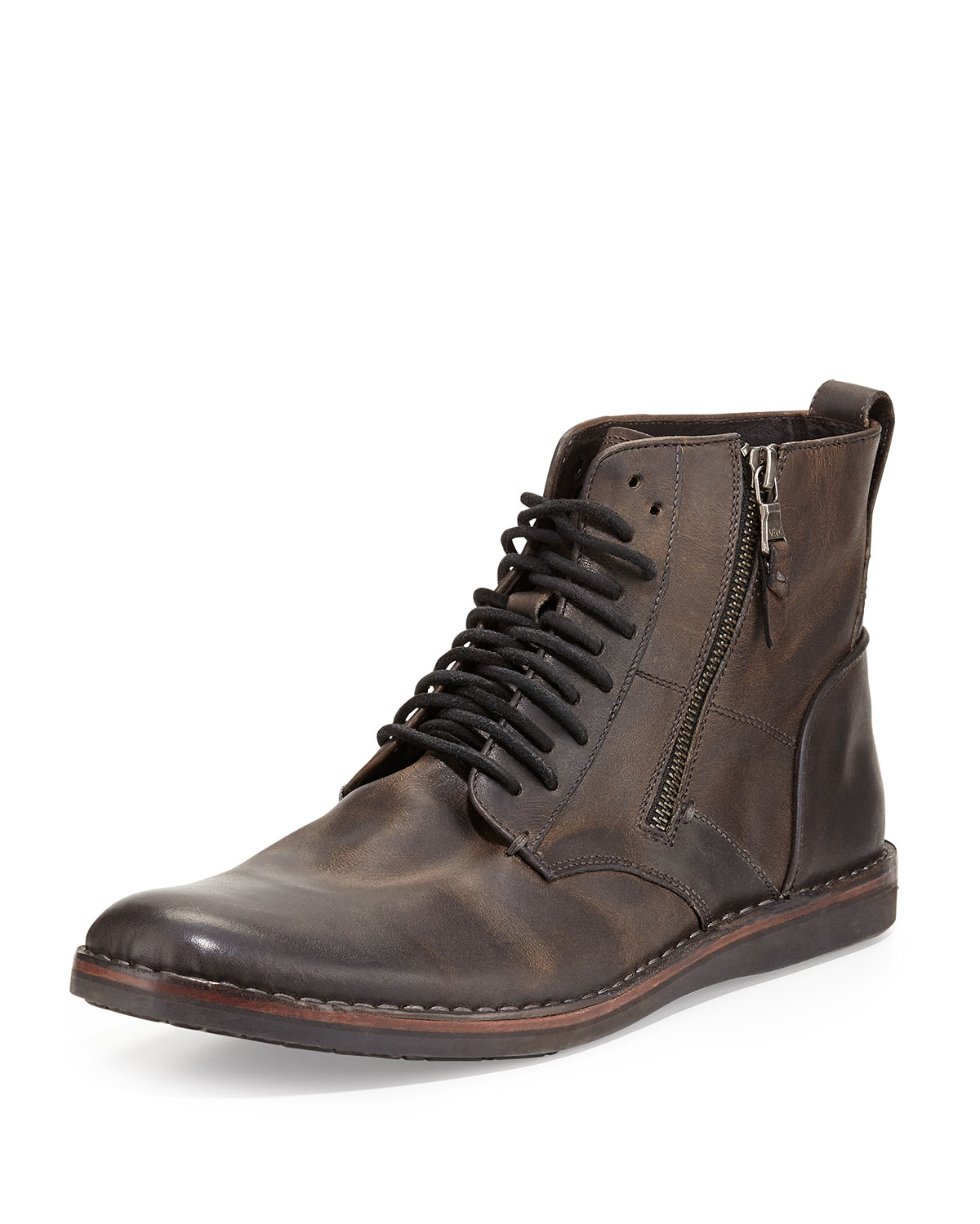 Lyst - John Varvatos Barrett Side Zip Leather Boot In Brown For Men