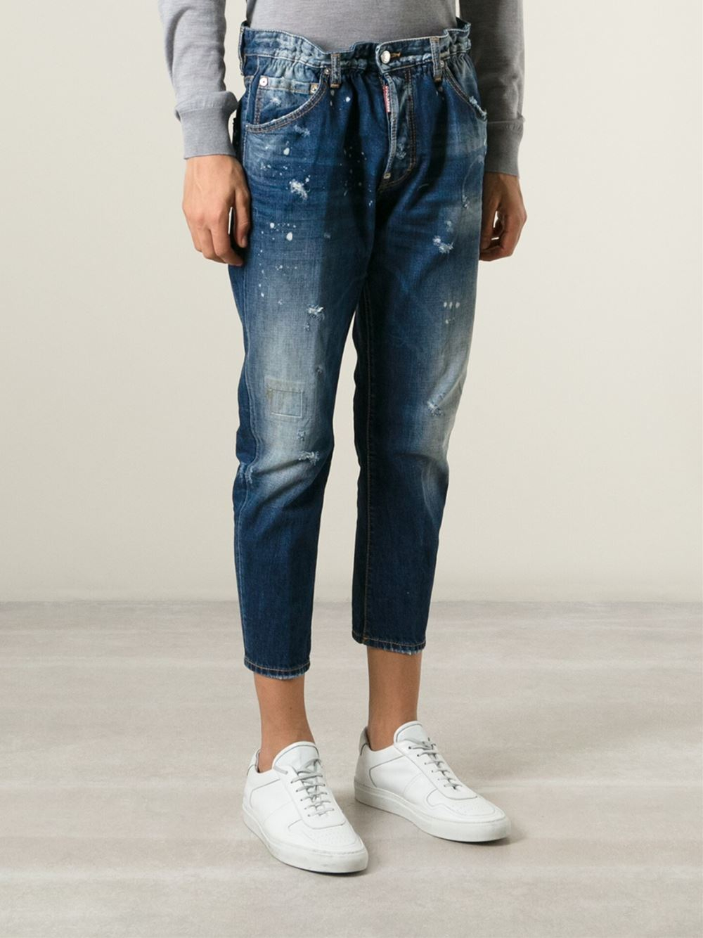 Dsquared² 'Dan' Elastic Waist Jeans in Blue for Men | Lyst
