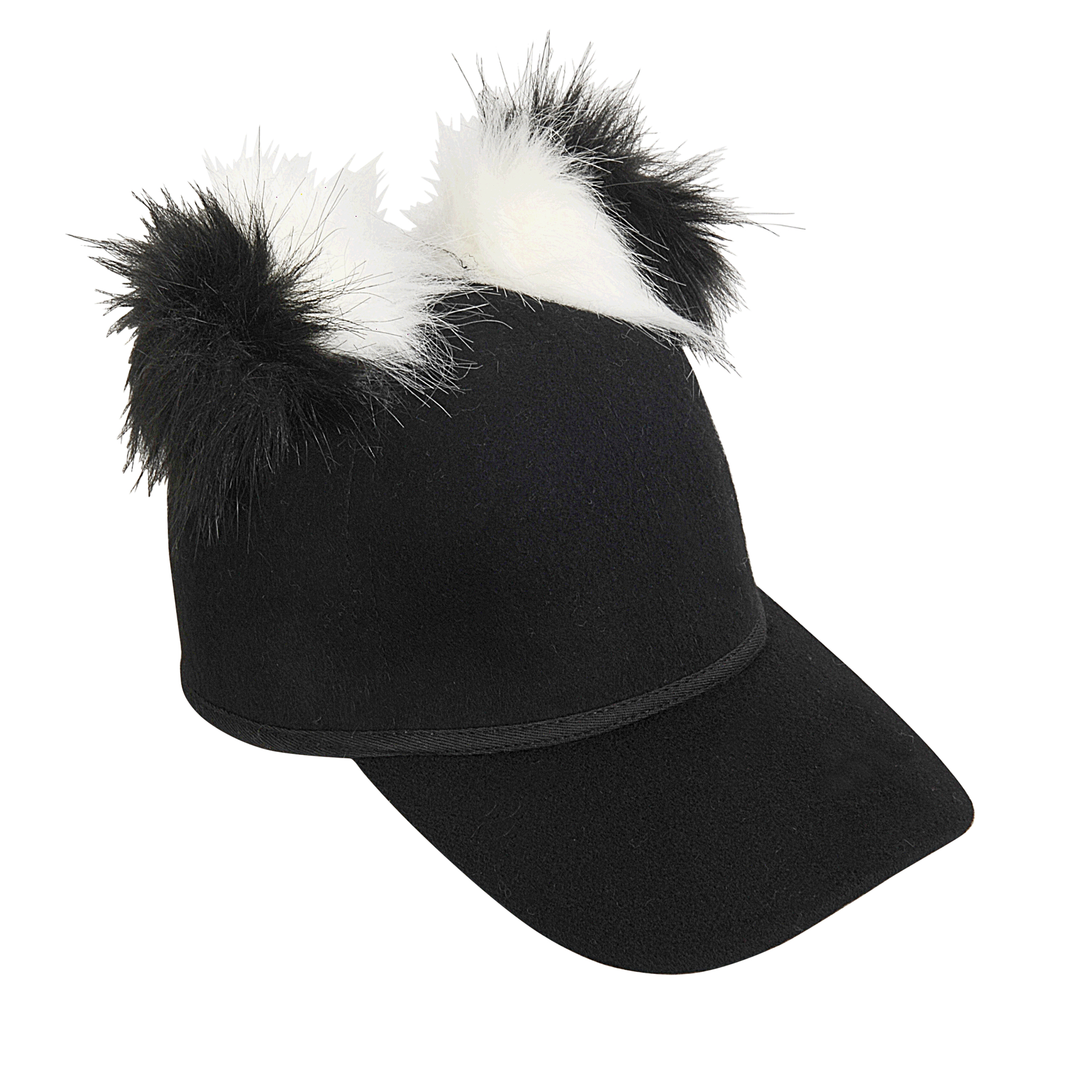 pom cape fur pom Pompom Cap Felt Black Sass Simone Lyst Fur  in Charlotte