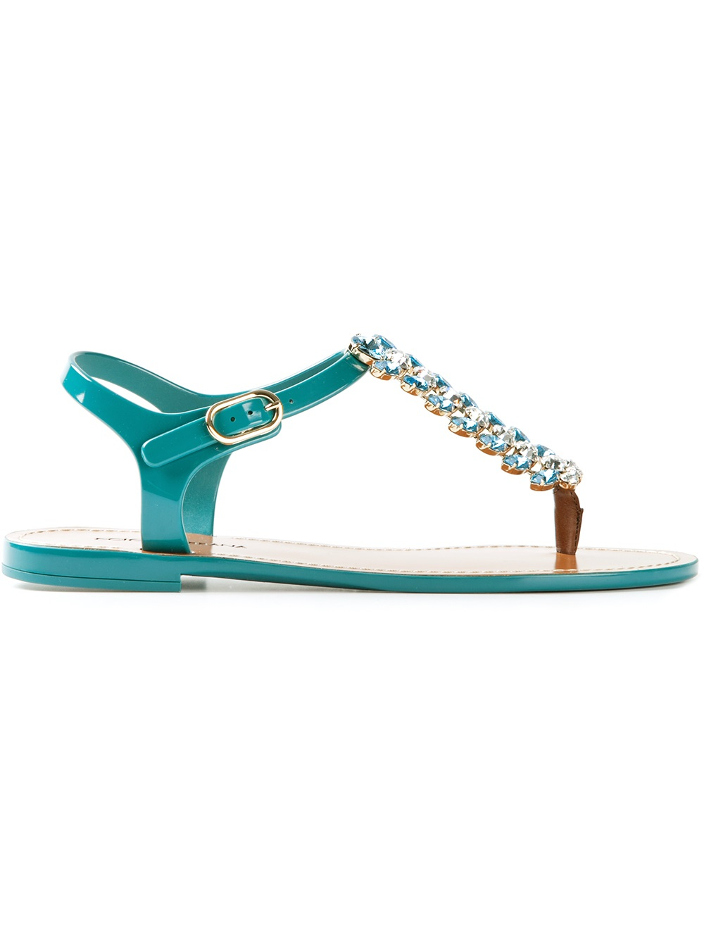 Dolce & gabbana Embellished Sandals in Blue | Lyst