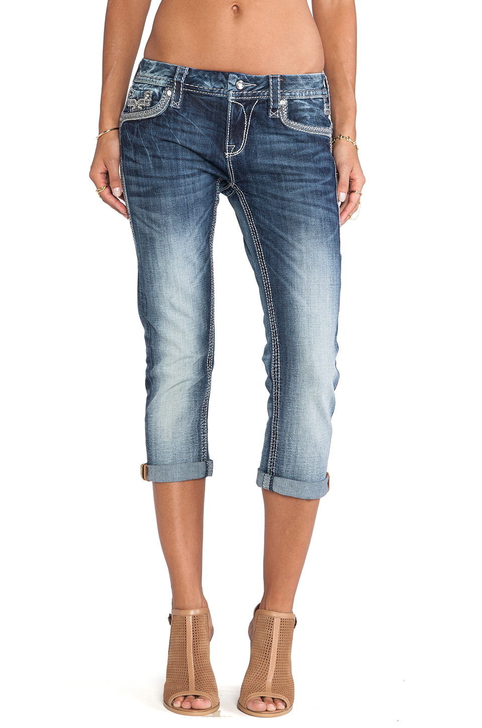 Rock Revival Ashley Capri In Blue | Lyst Rock Revival Ashley Capri In Blue | Lyst