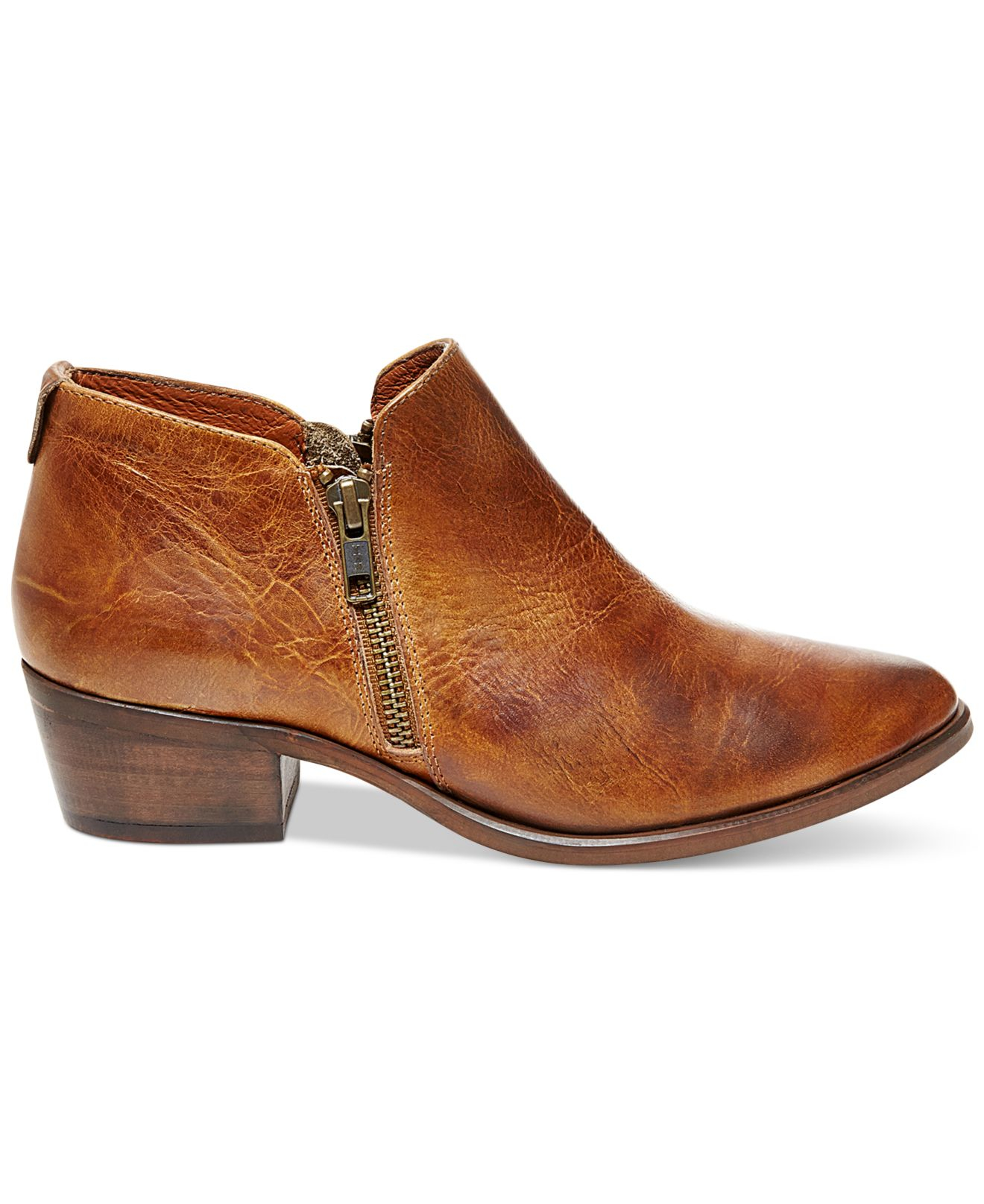 Steve Madden Cognac Leather Womens Ajay Casual Booties Brown Product 2 162313381 Normal 