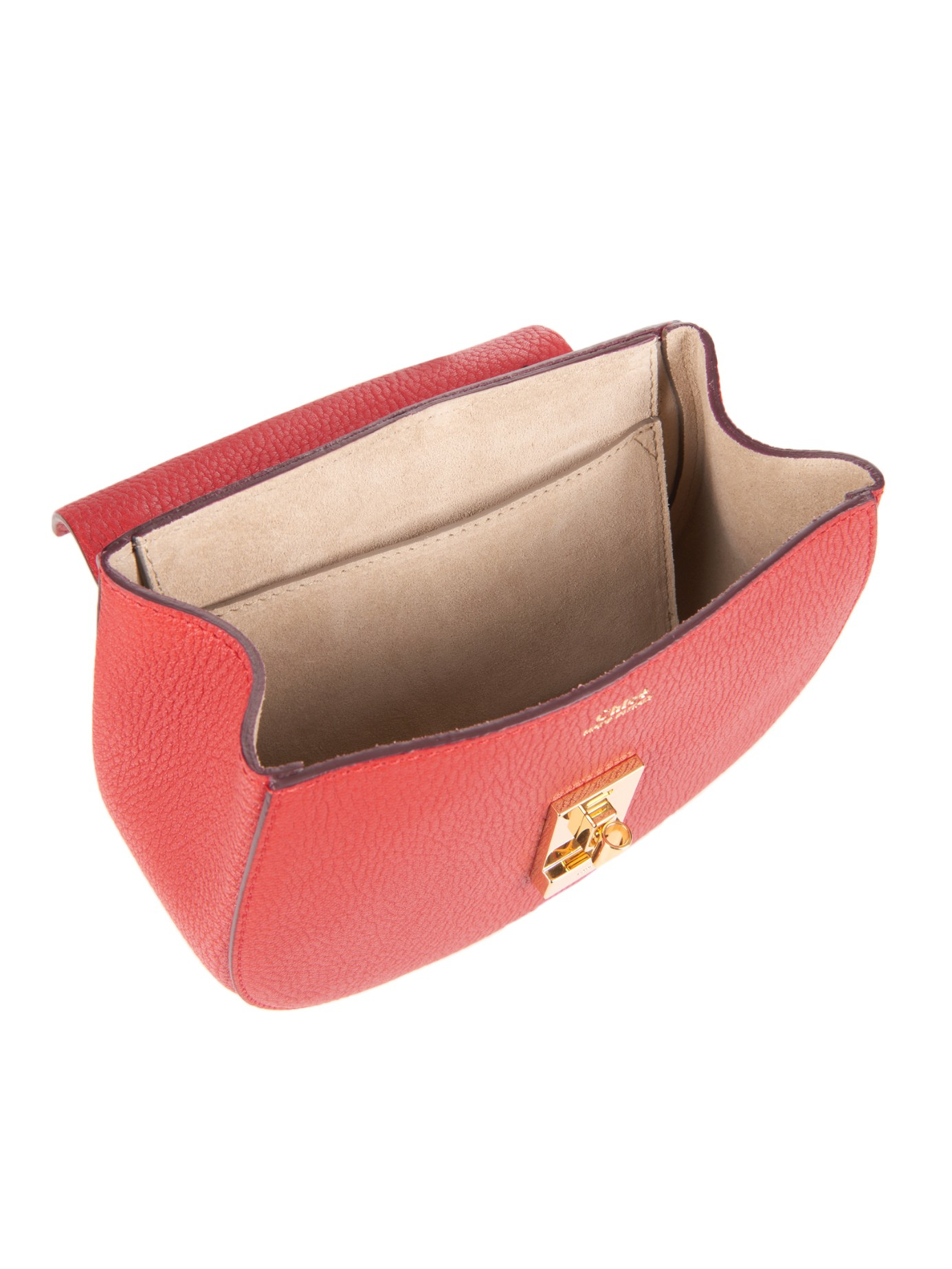 Chlo Drew Mini Leather Cross-body Bag in Red | Lyst