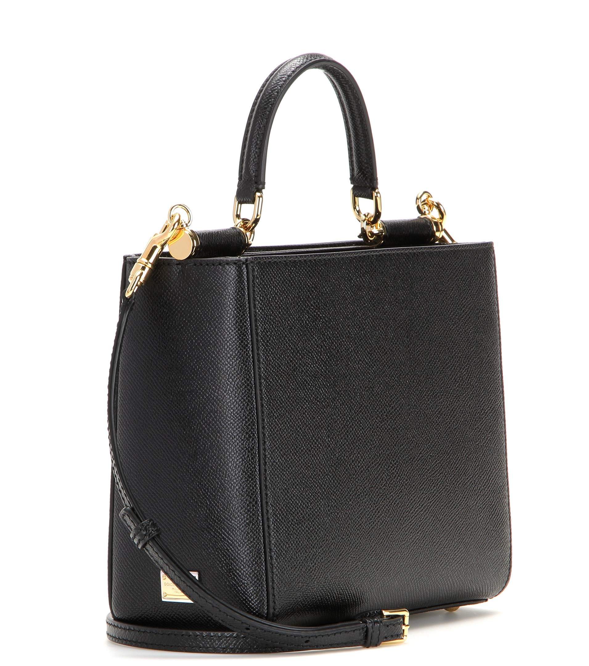 dolce and gabbana black leather shoulder bag