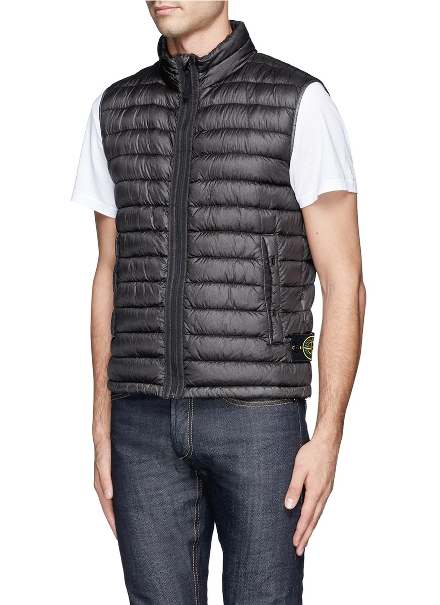 Stone Island Packable Puffer Gilet in Gray for Men - Lyst