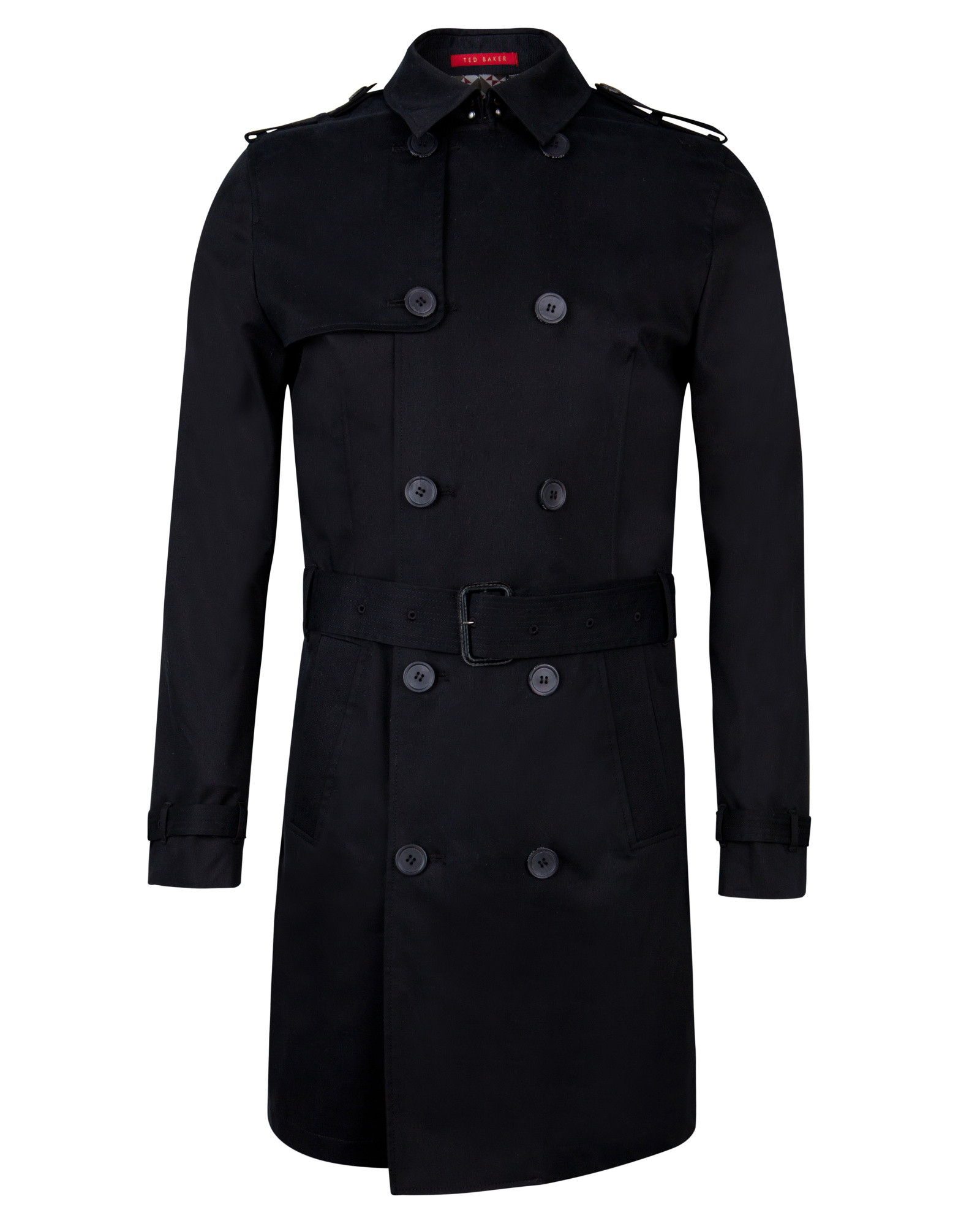Ted baker Debonair Trench Coat in Black for Men | Lyst