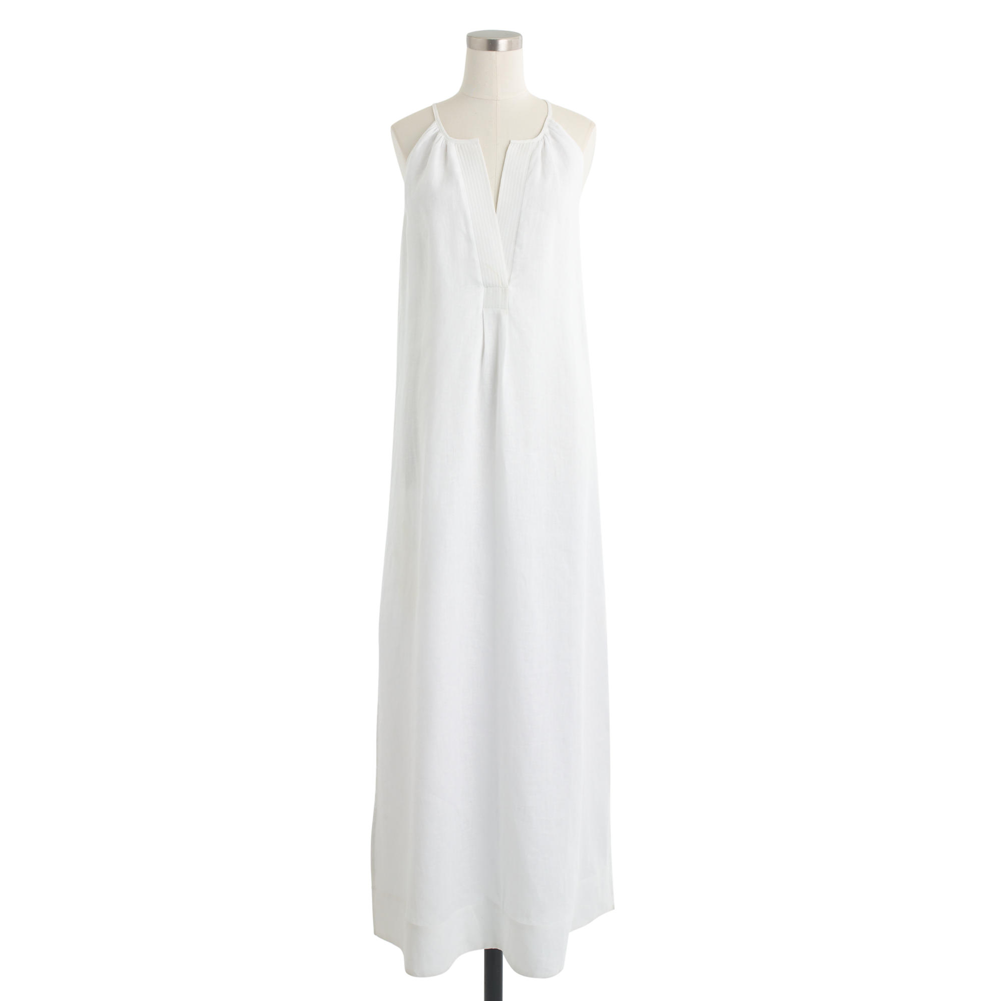 Lyst - J.Crew Linen Halter Maxi Dress in White