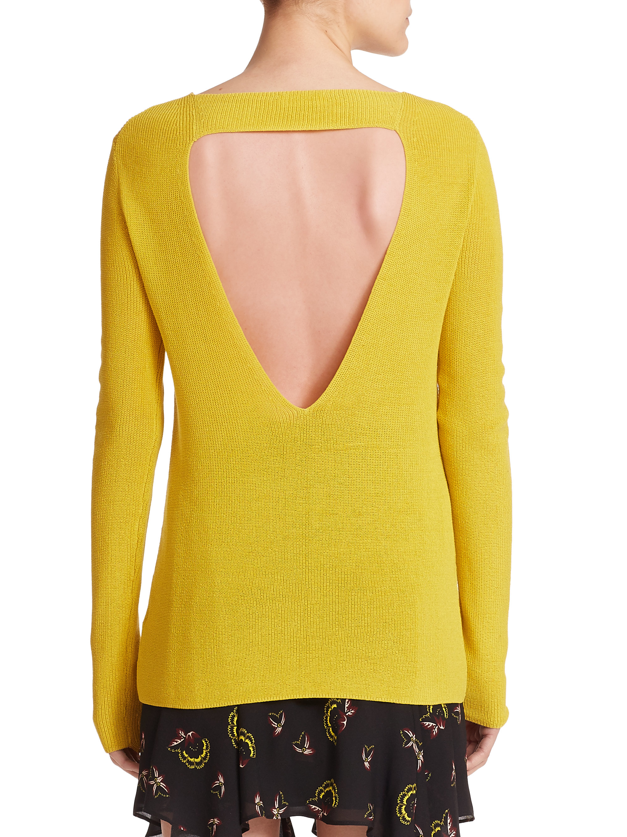 lyst a l c ty cutout sweater in yellow lyst a l c ty cutout sweater in yellow
