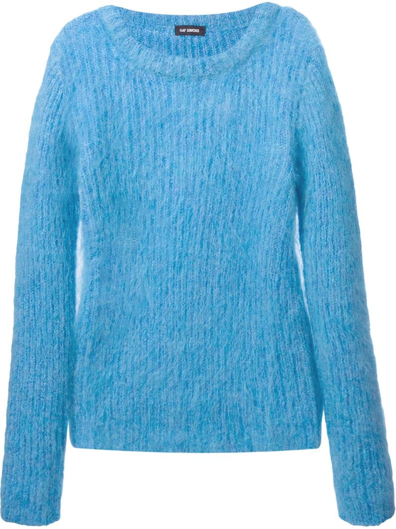 Raf simons Fluffy Sweater in Blue for Men | Lyst