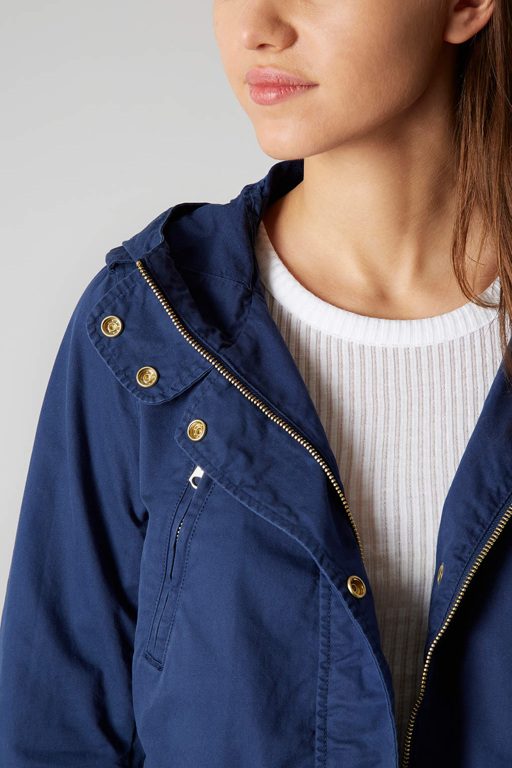 Lyst Hooded Parka Jacket in Blue