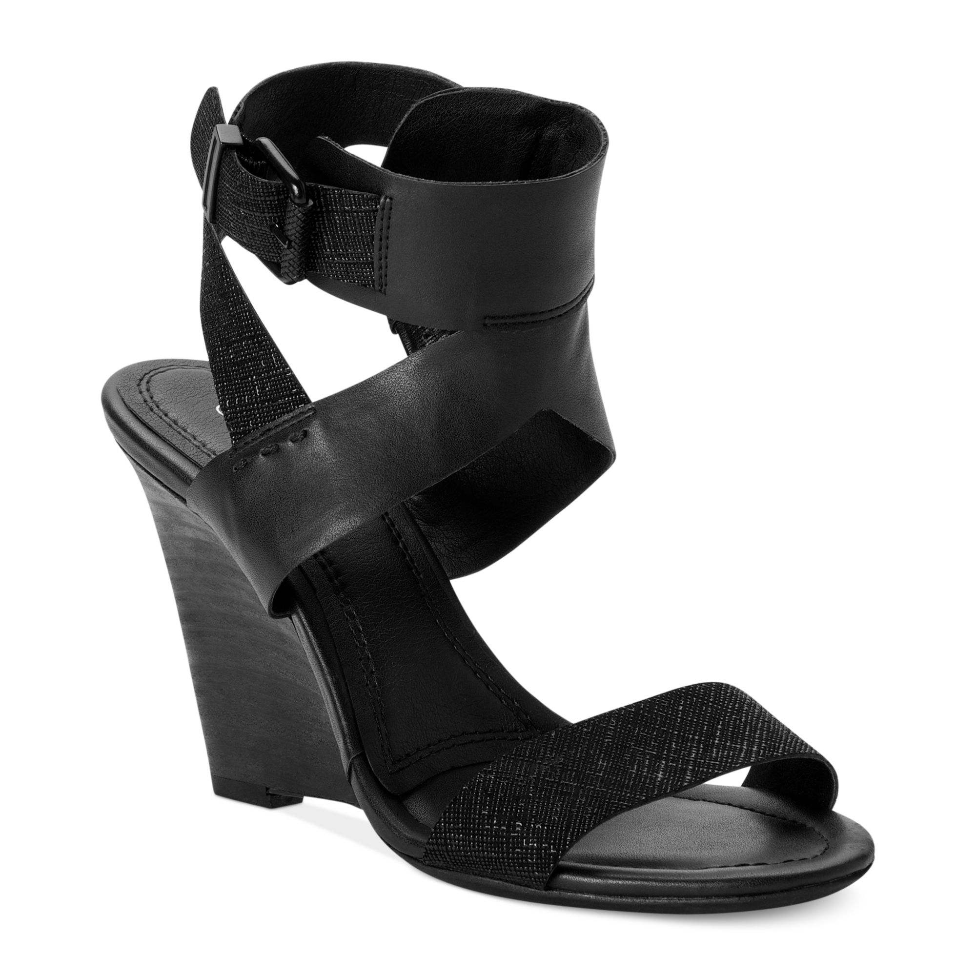 Calvin Klein Ck Jeans Womens Maisi Wedge Sandals in Black (Black ...