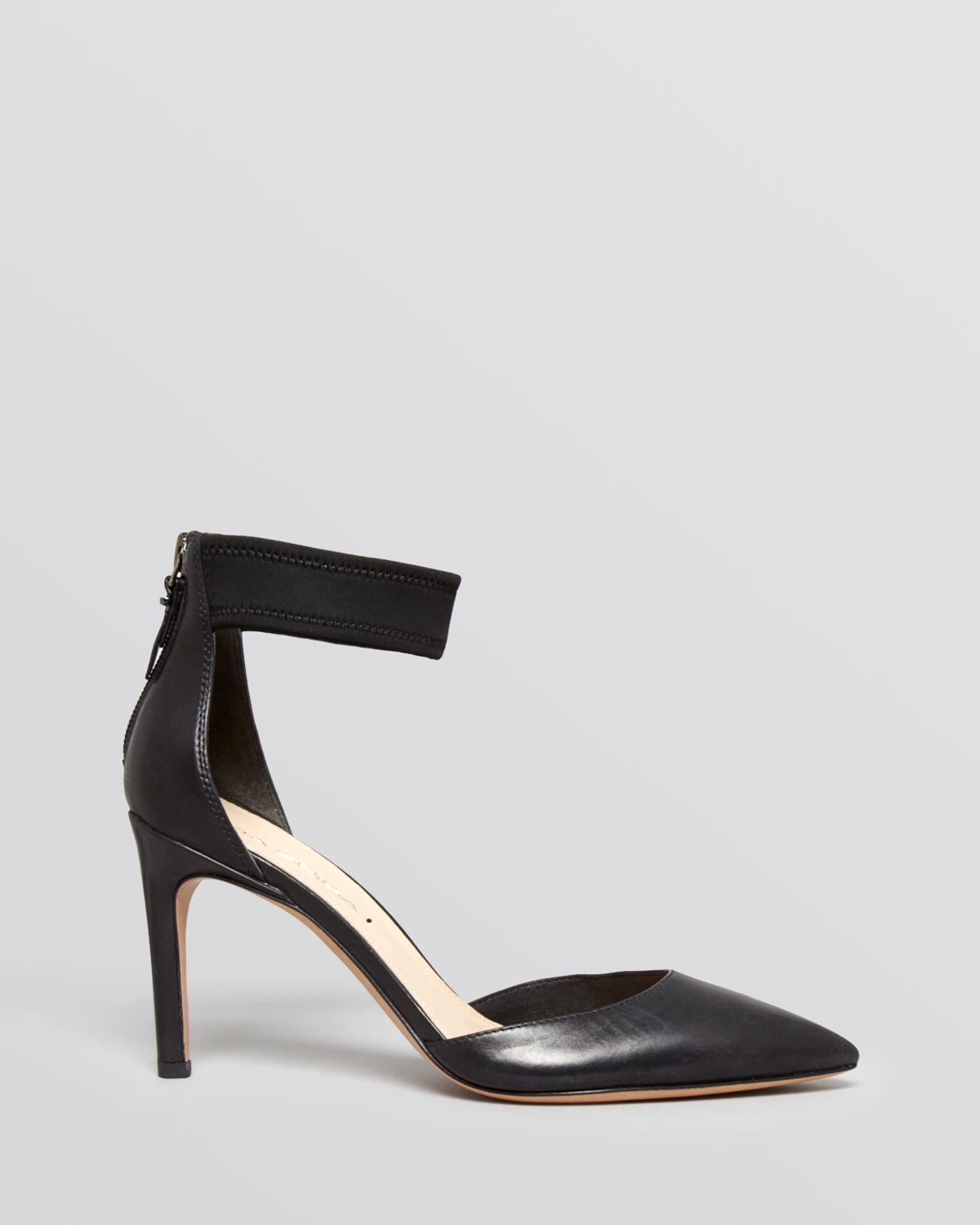 black platform pumps ankle strap