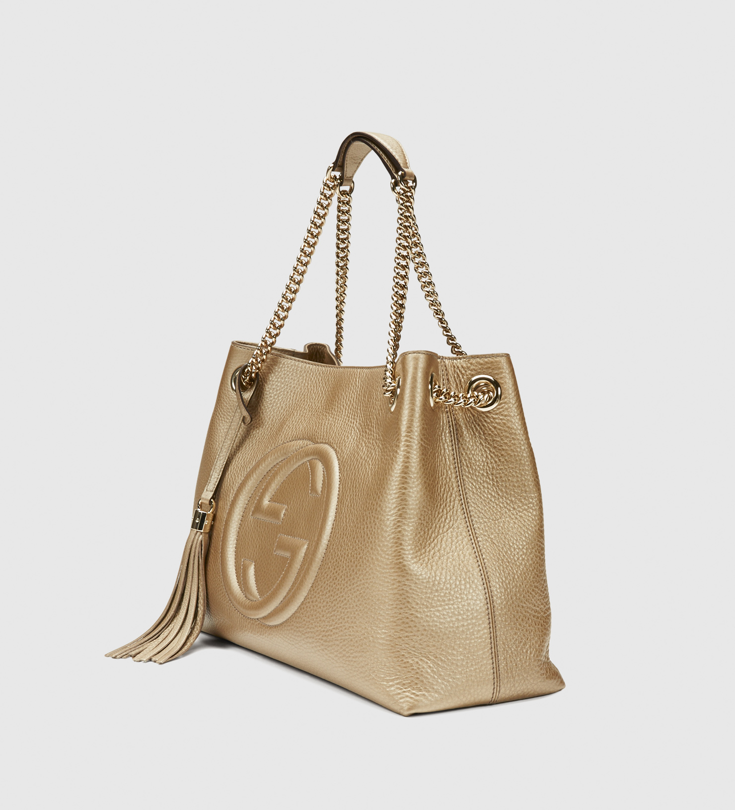 Gucci Soho Metallic Leather Shoulder Bag in Metallic | Lyst