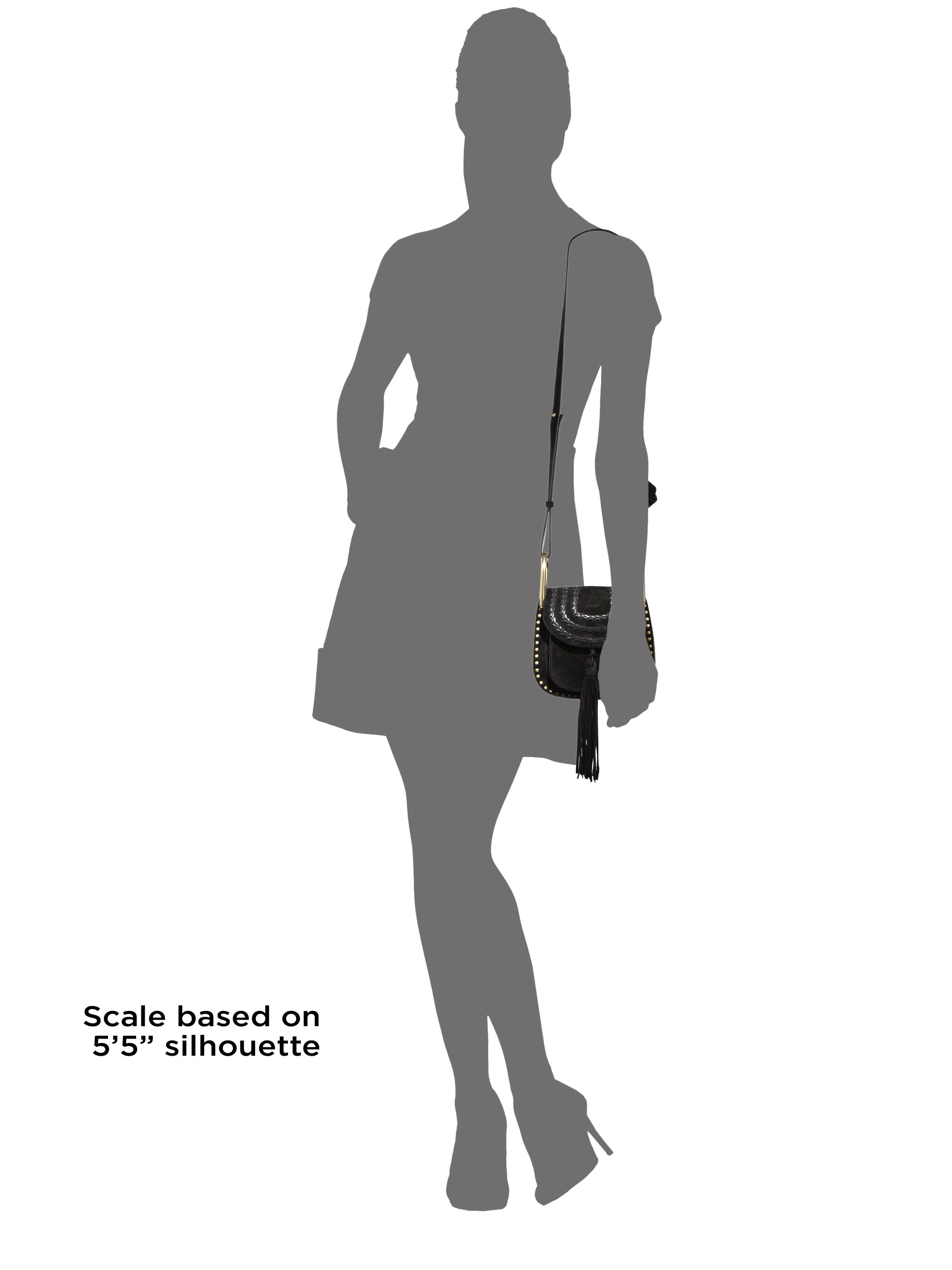 Chlo Hudson Mini Tasseled Leather Crossbody Bag in Black | Lyst