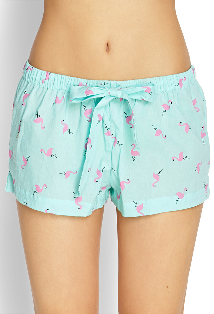 Forever 21 Flamingo Sleep Shorts in Blue | Lyst