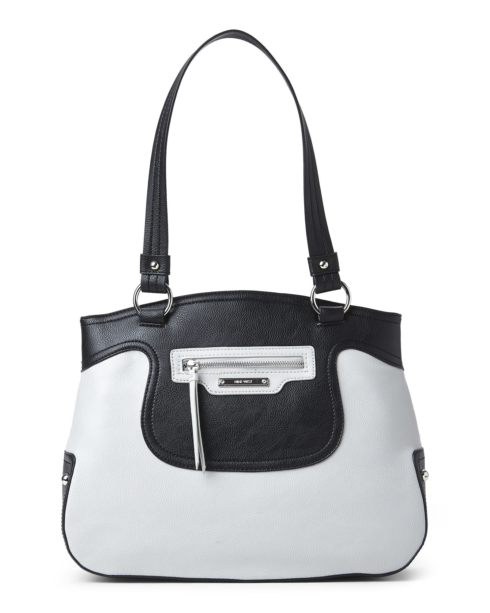 Lyst Nine West Cobblestone And Black Work It Girl Tote In Gray