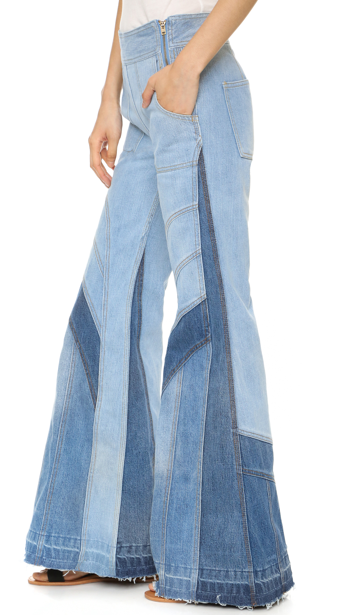 Free People Tidal Wave Flare Jeans in Blue - Lyst