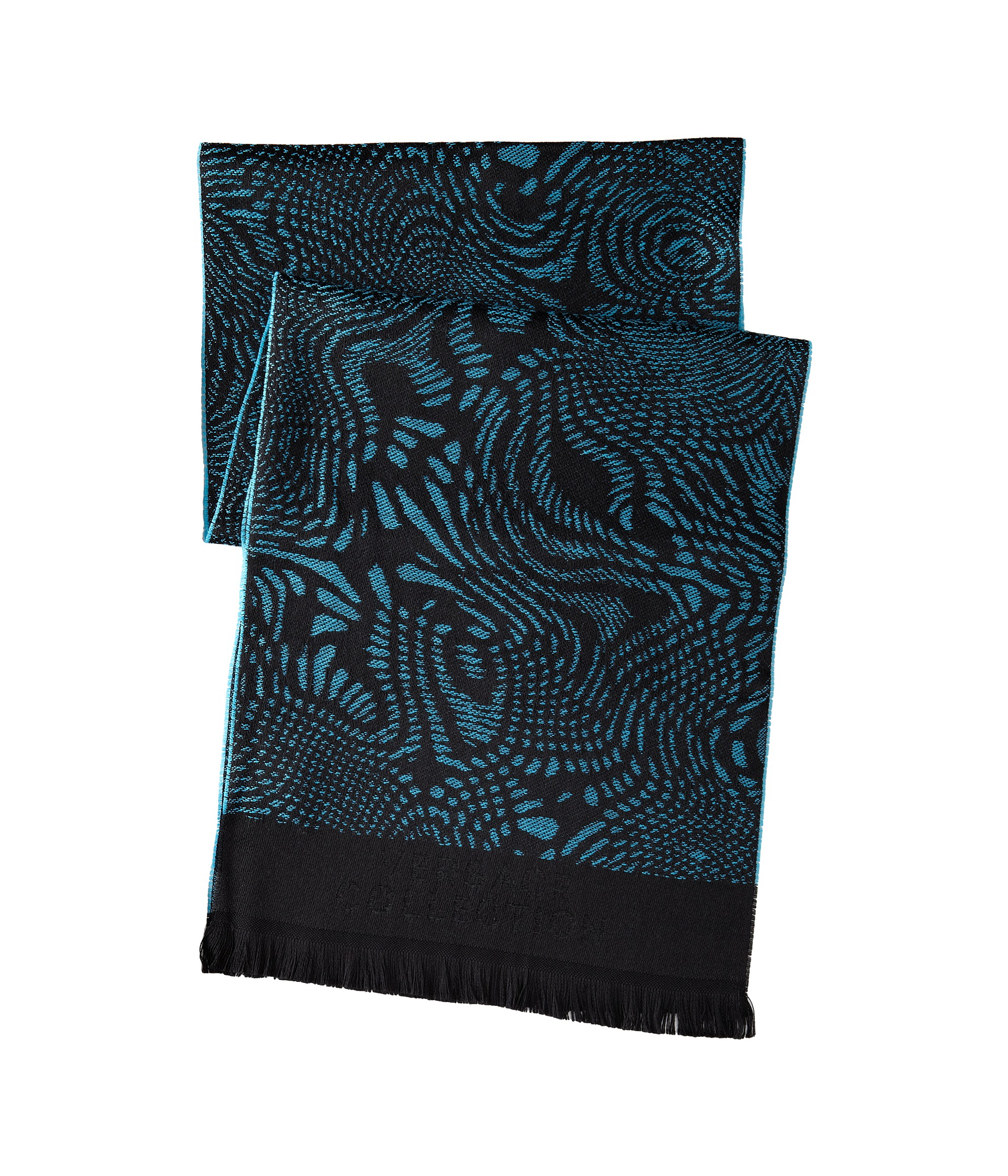 Versace Deep Ocean Fringe Scarf in Blue (Aqua) Lyst