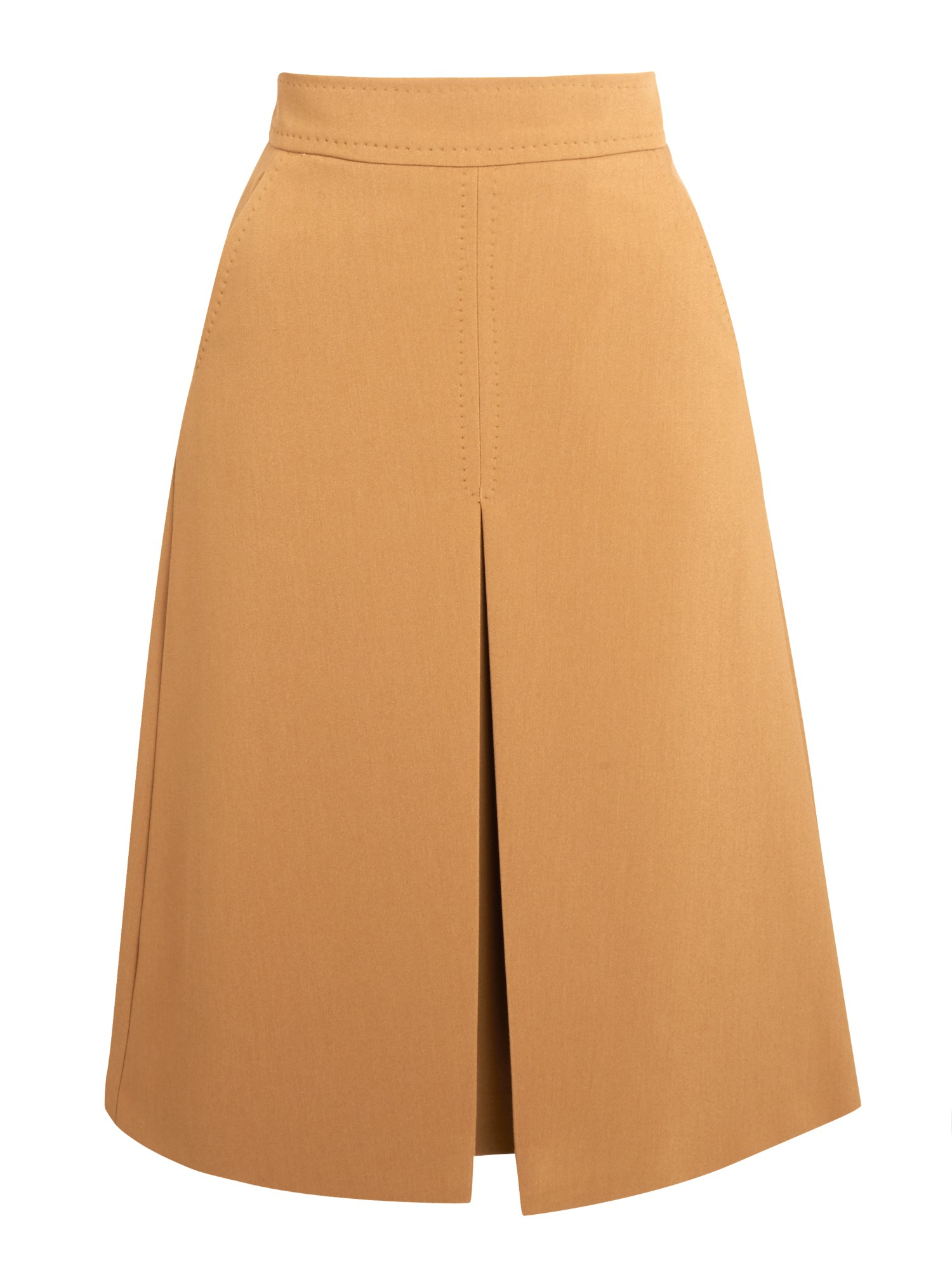 Lyst - Marella Arena Inverted Pleat Skirt in Natural