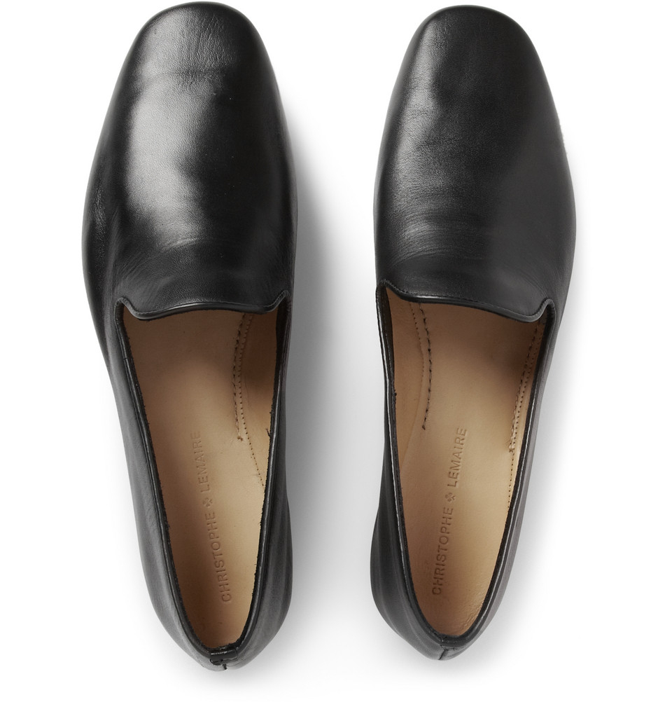 Lyst - Christophe Lemaire Leather Loafers in Black for Men