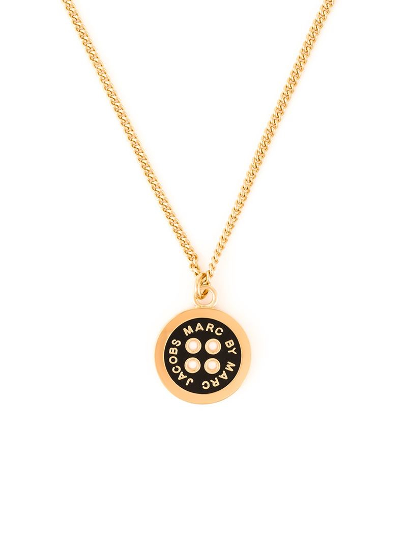 Lyst - Marc By Marc Jacobs Logo Button Pendant Necklace in Metallic