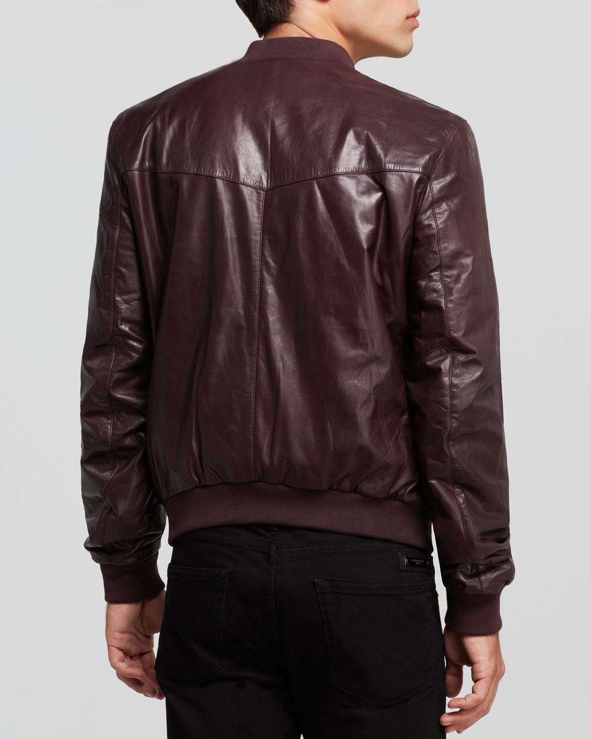 Blk dnm Leather Bomber Jacket in Red for Men Lyst