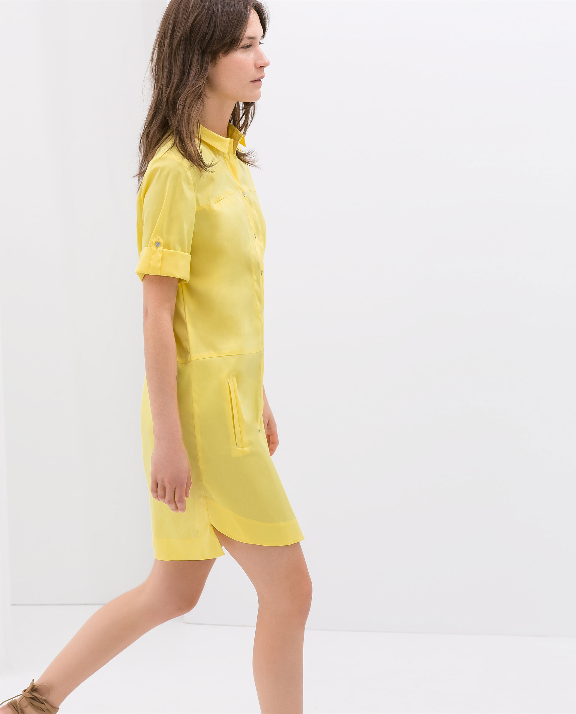 Zara yellow shirt dress Zara yellow shirt dress