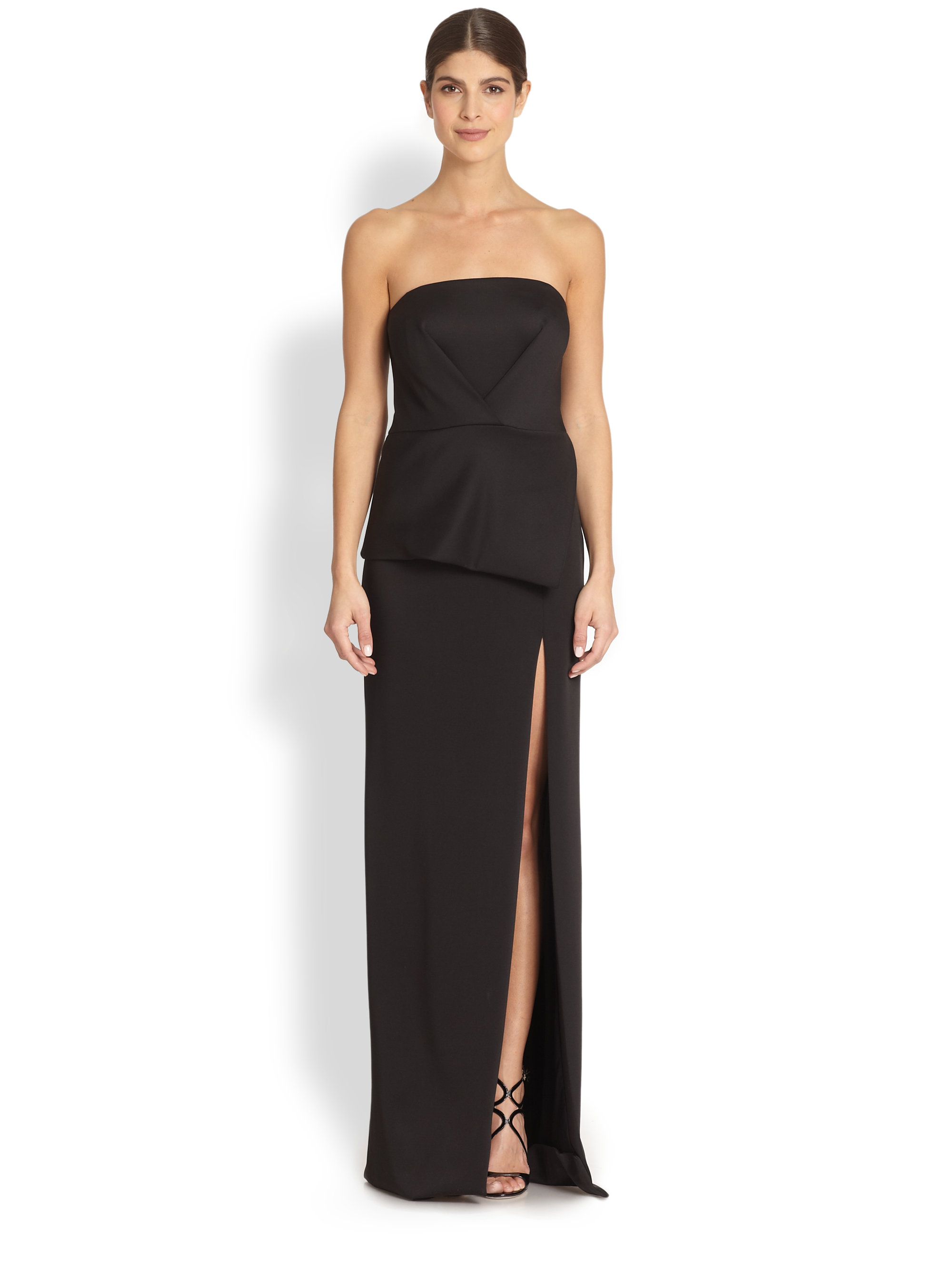 Black Strapless Column Dress