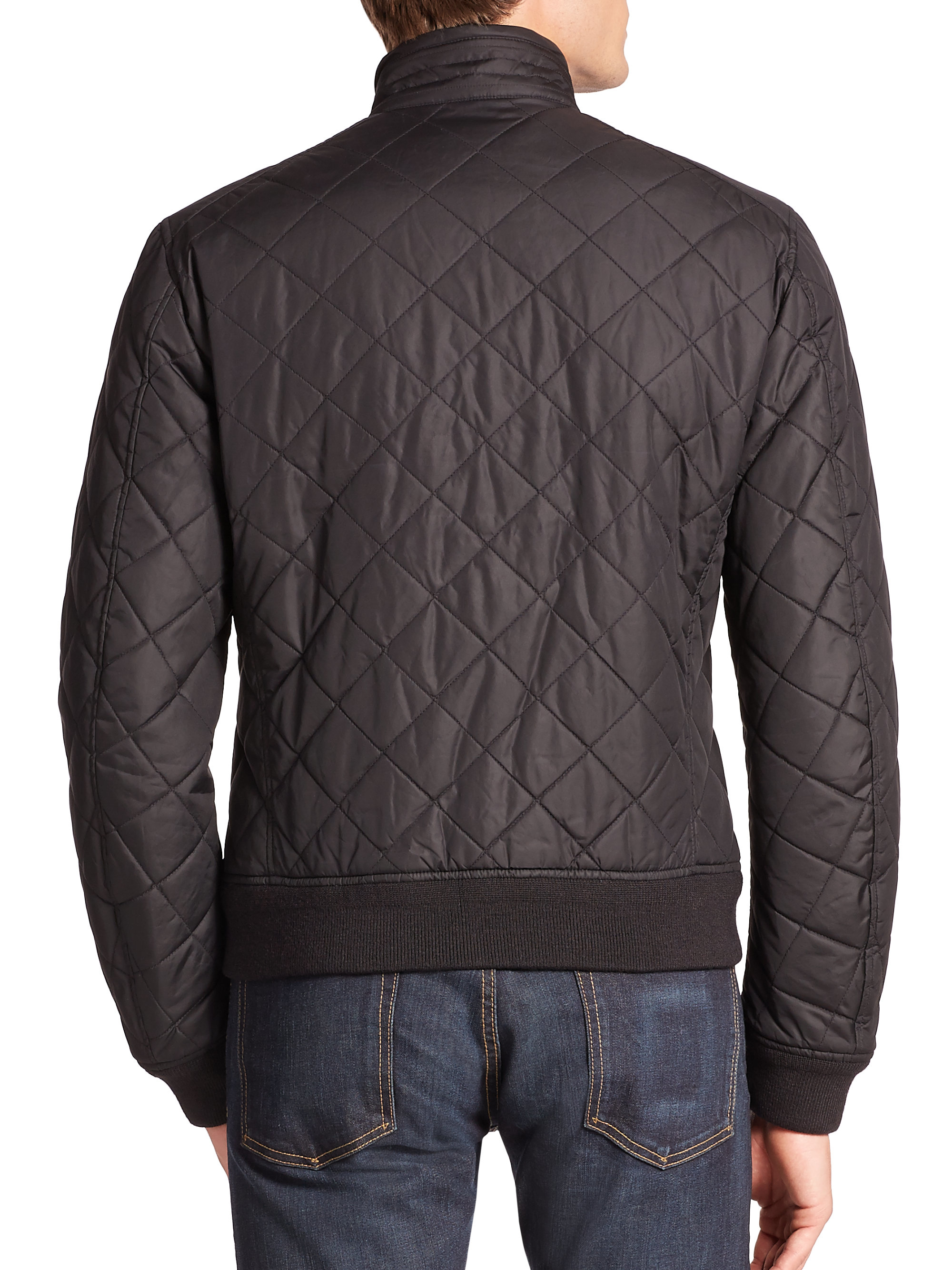 Polo ralph lauren Quilted Moto Bomber Jacket in Black for Men Lyst