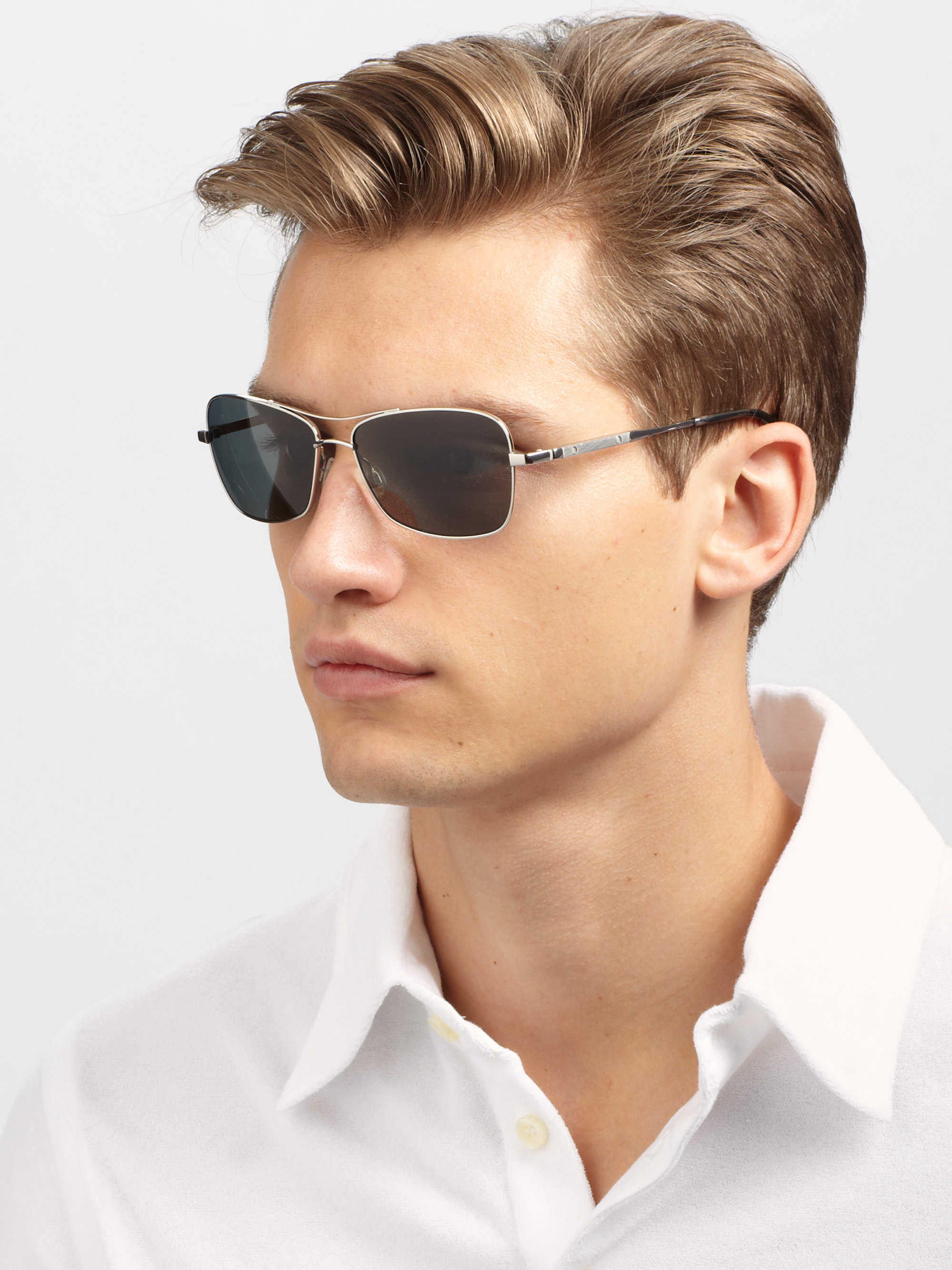 Oliver Peoples Sanford Metal Sunglasses in Silver (Metallic) for Men - Lyst