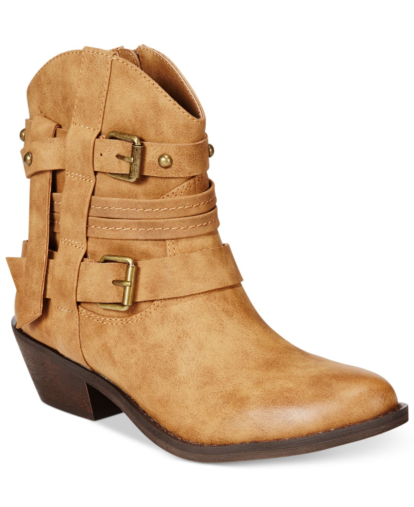 report tan booties