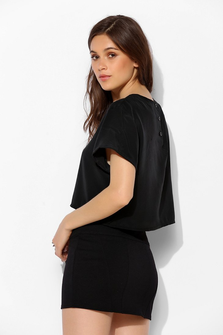 Silence + noise Knit Bodycon Mini Skirt in Black | Lyst