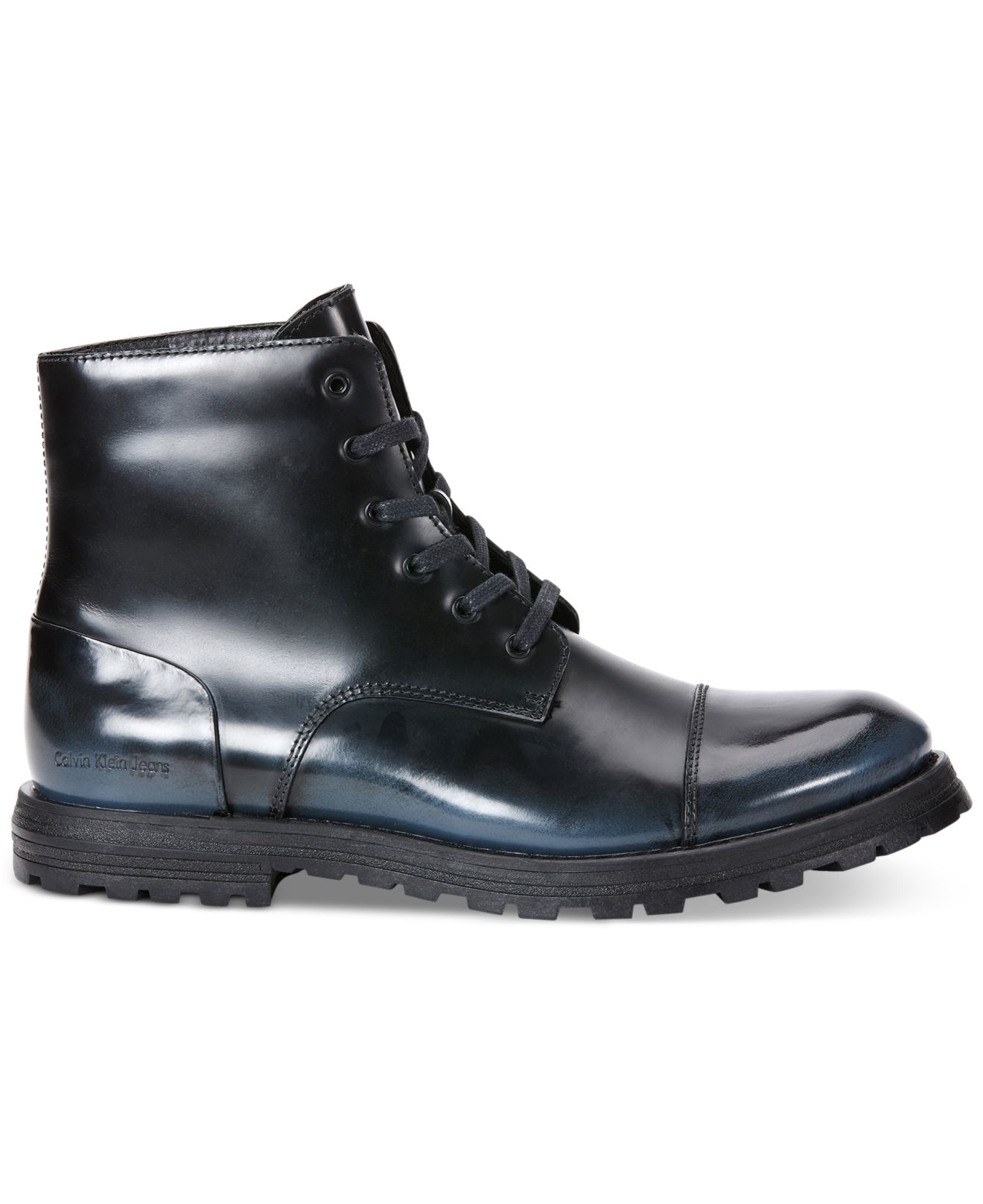 Calvin klein jeans Helix Matte Box Boots in Blue for Men | Lyst