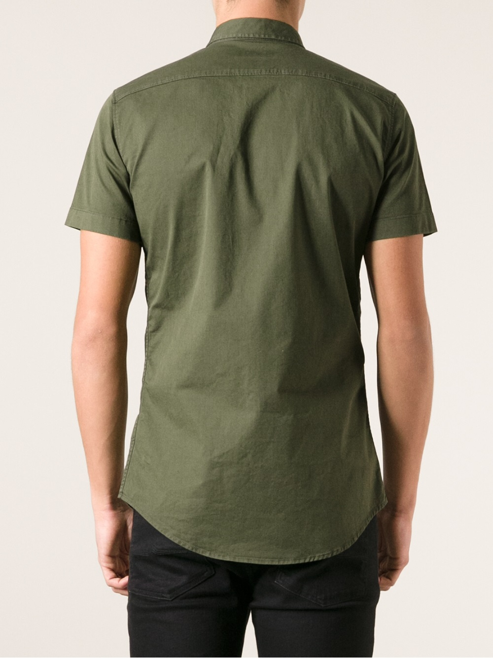 hunter green collared shirt