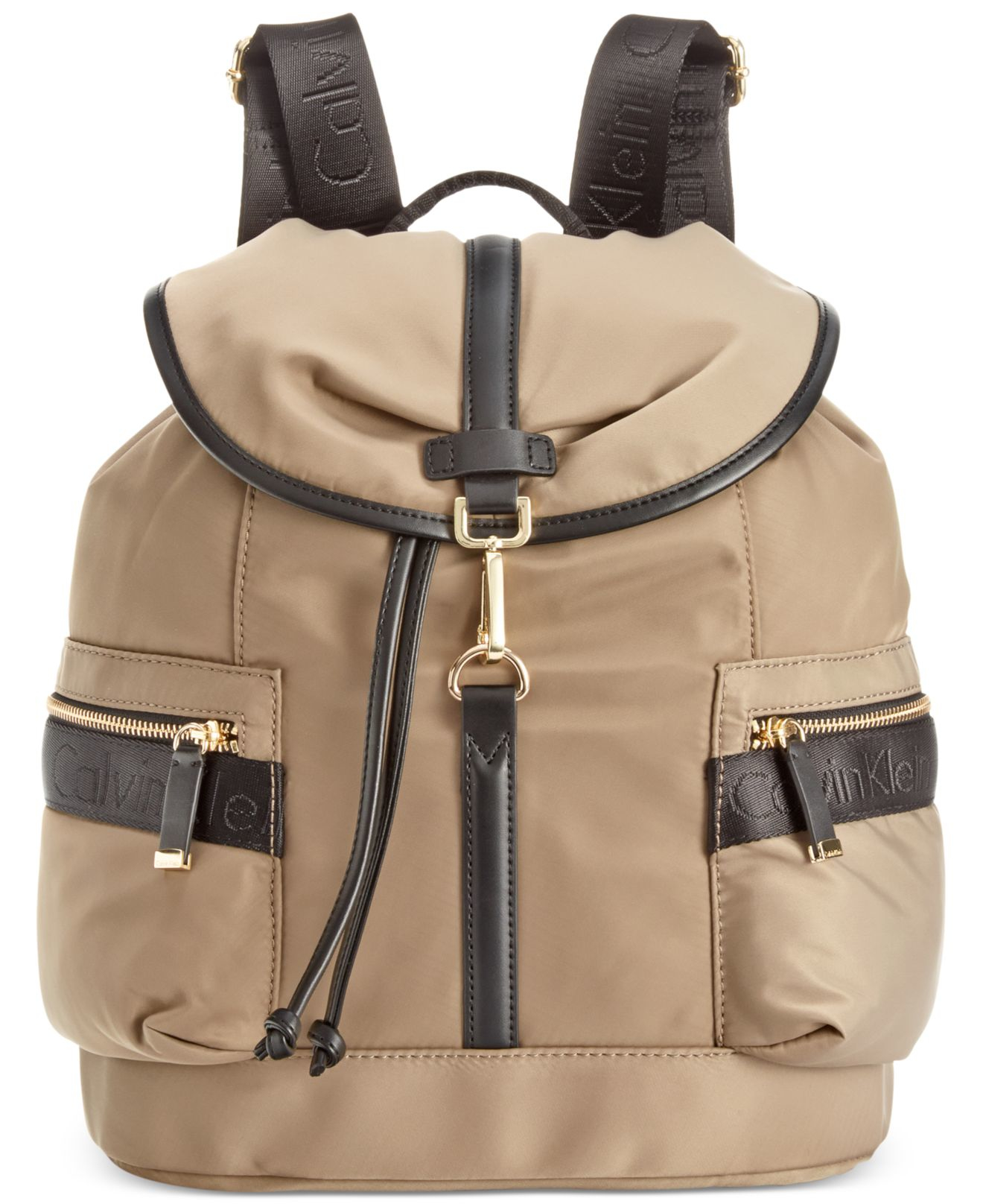 Calvin klein Talia Dressy Nylon Backpack in Khaki (Light Khaki) | Lyst
