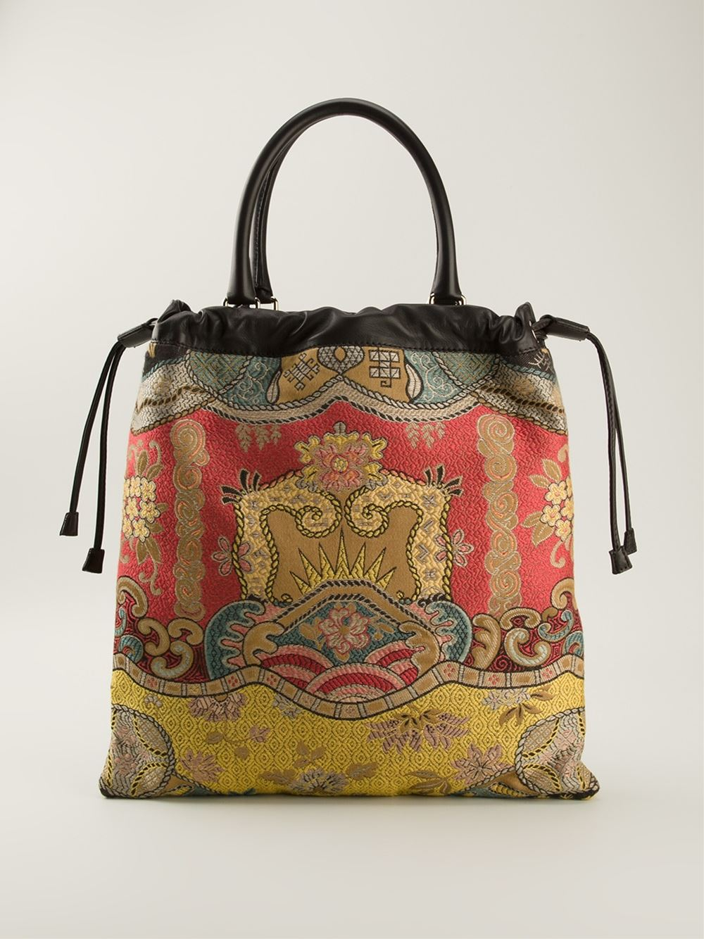 Lyst Etro Embroidered Drawstring Shopper Bag