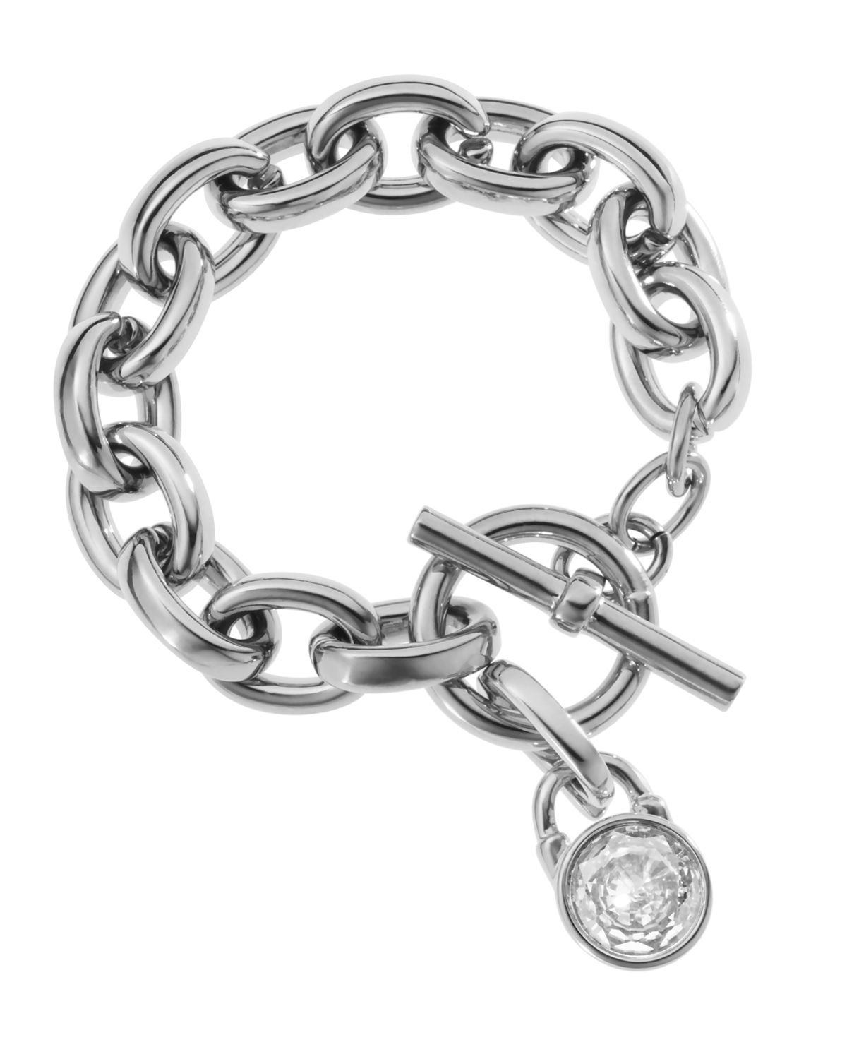 Lyst Michael Kors Silver Tone Toggle Link Bracelet In Metallic Gallery