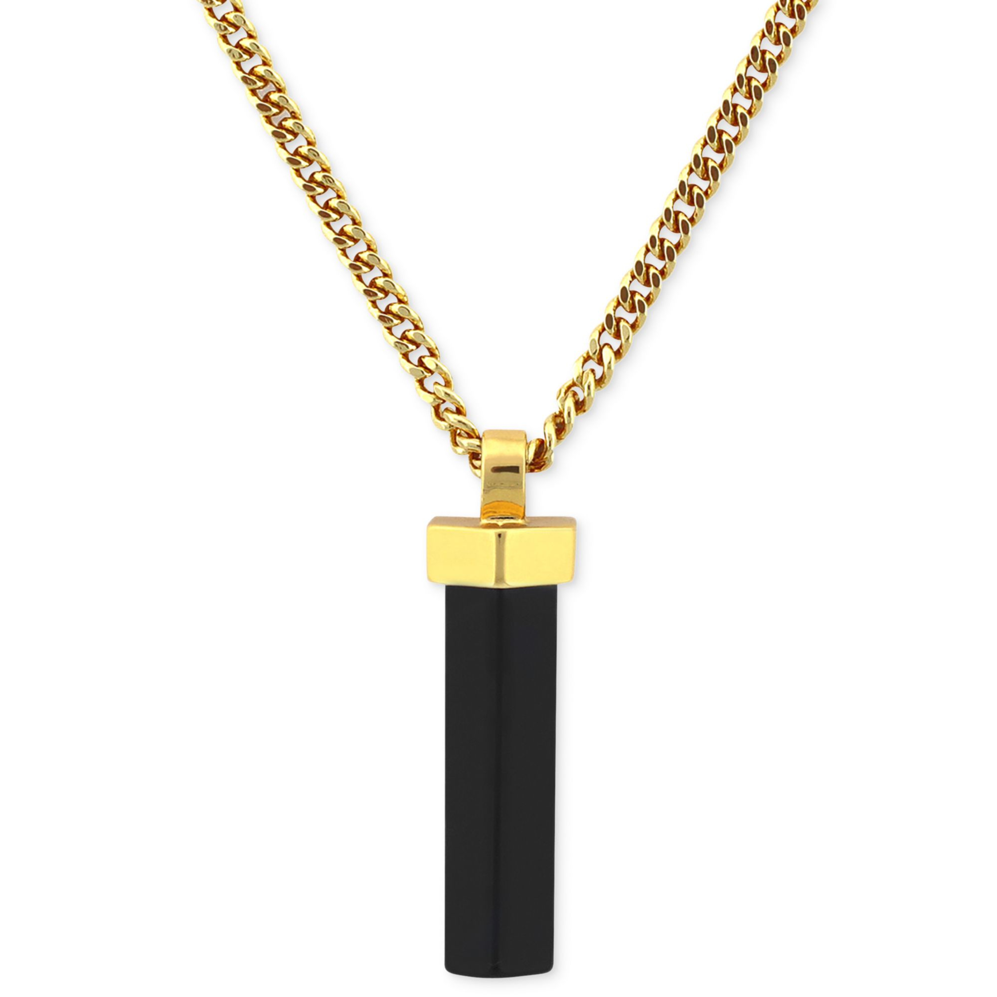 Lyst - Vince Camuto Goldtone Black Onyx Stone Pendant Necklace in Black