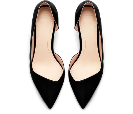 Zara Medium Heel Court Shoe in Black | Lyst