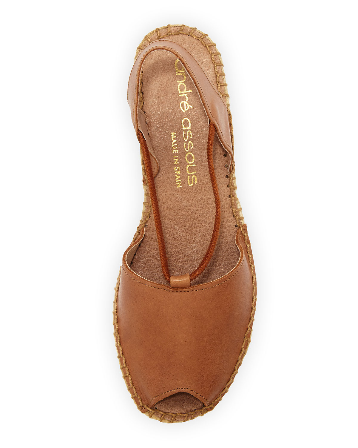 Andre assous Dainty Leather Slip-On Espadrille Wedge in Brown (CUOIO ...