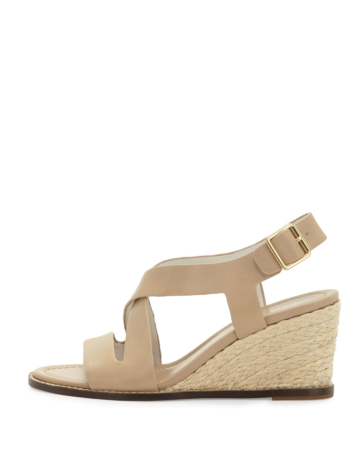 Lyst - Bettye Muller Ponza Leather Espadrille Wedge Sandal in Natural